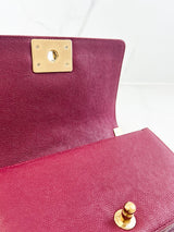 Chanel Small Burgundy Caviar Boy Bag