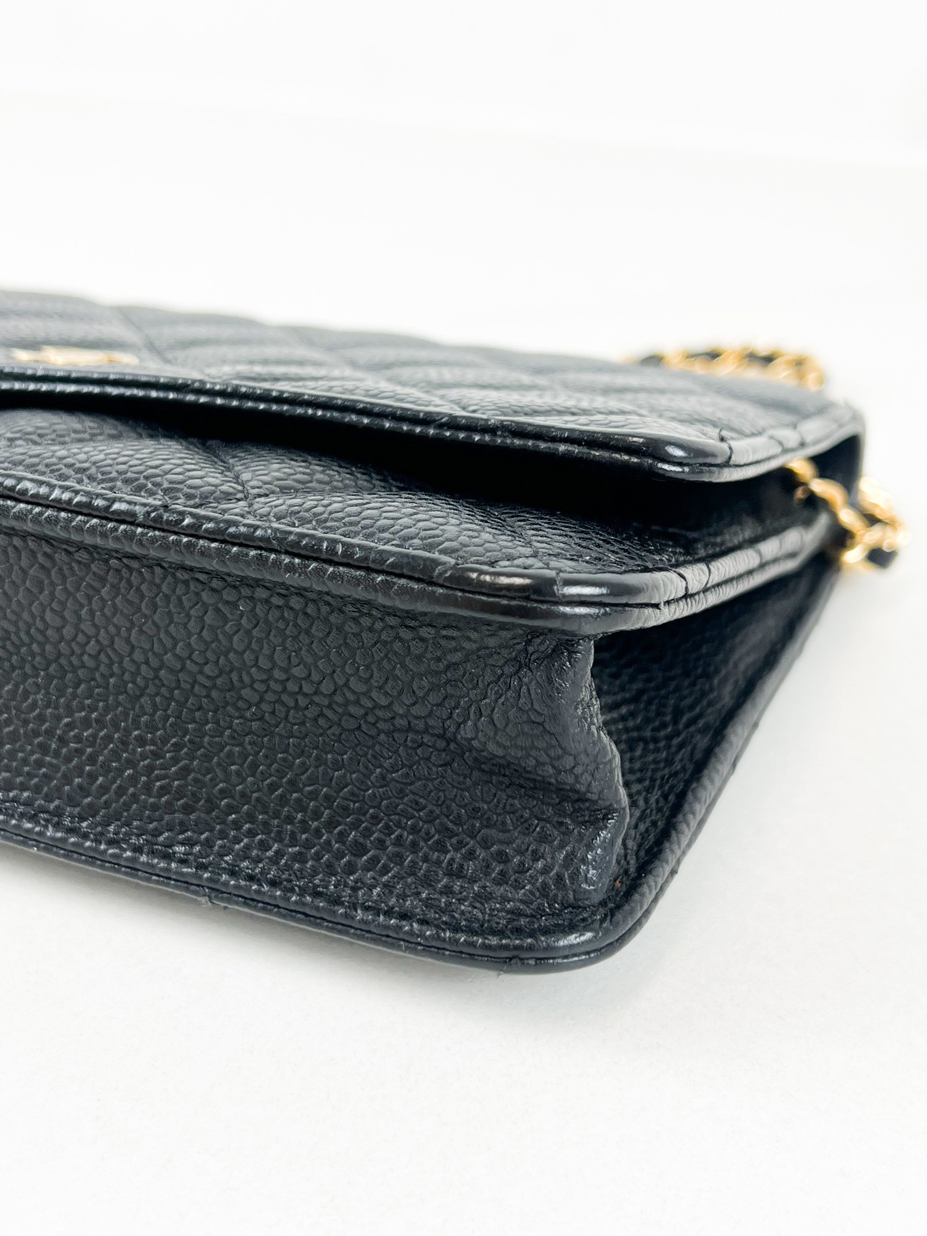 Chanel Black Classic Caviar CC WOC with GHW