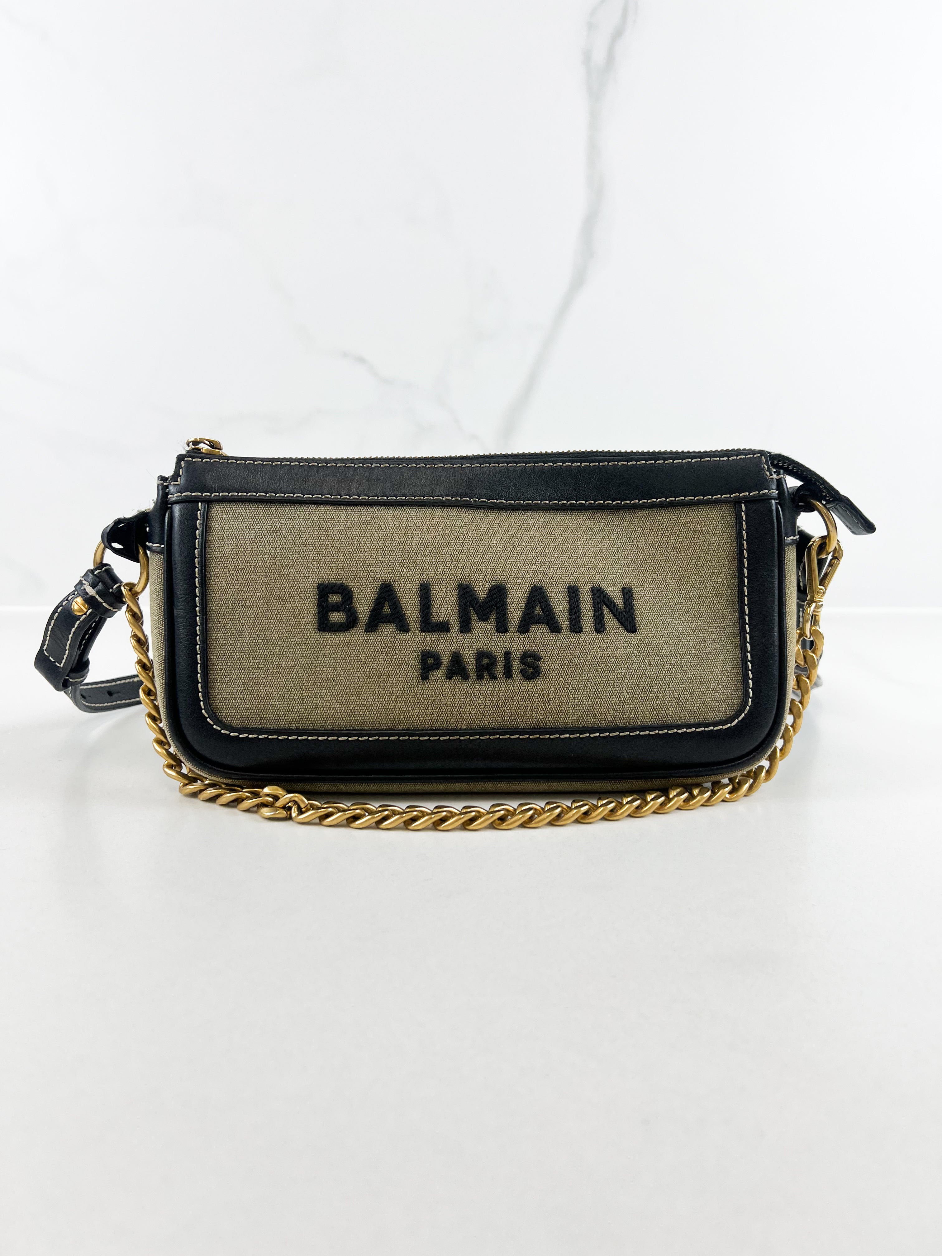 Balmain B-Army Canvas Pochette Crossbody/Shoulder Bag