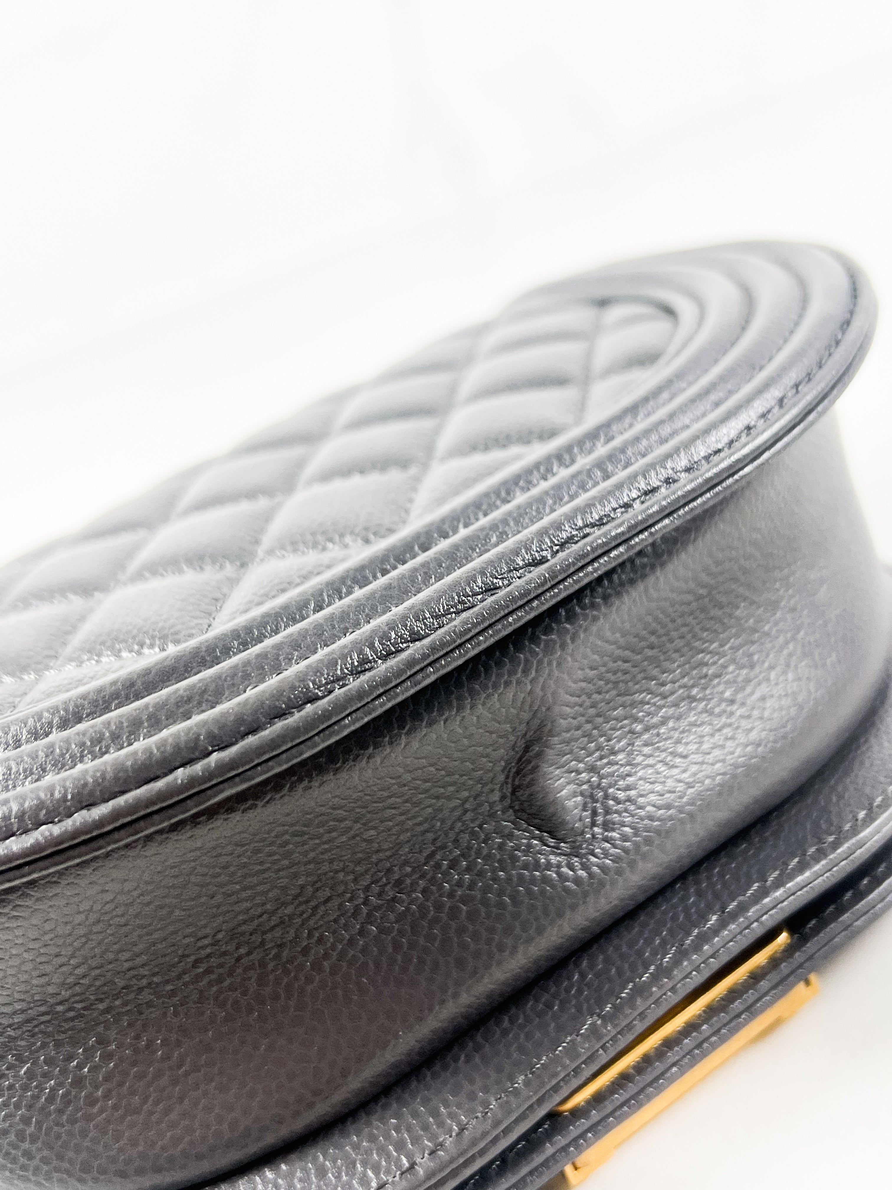 Chanel Half Moon Caviar Bag in Grey
