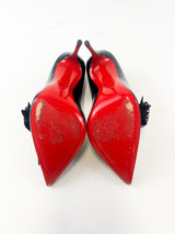 Christian Louboutin Black Patent Madame Menule 100 Pump Size 35.5
