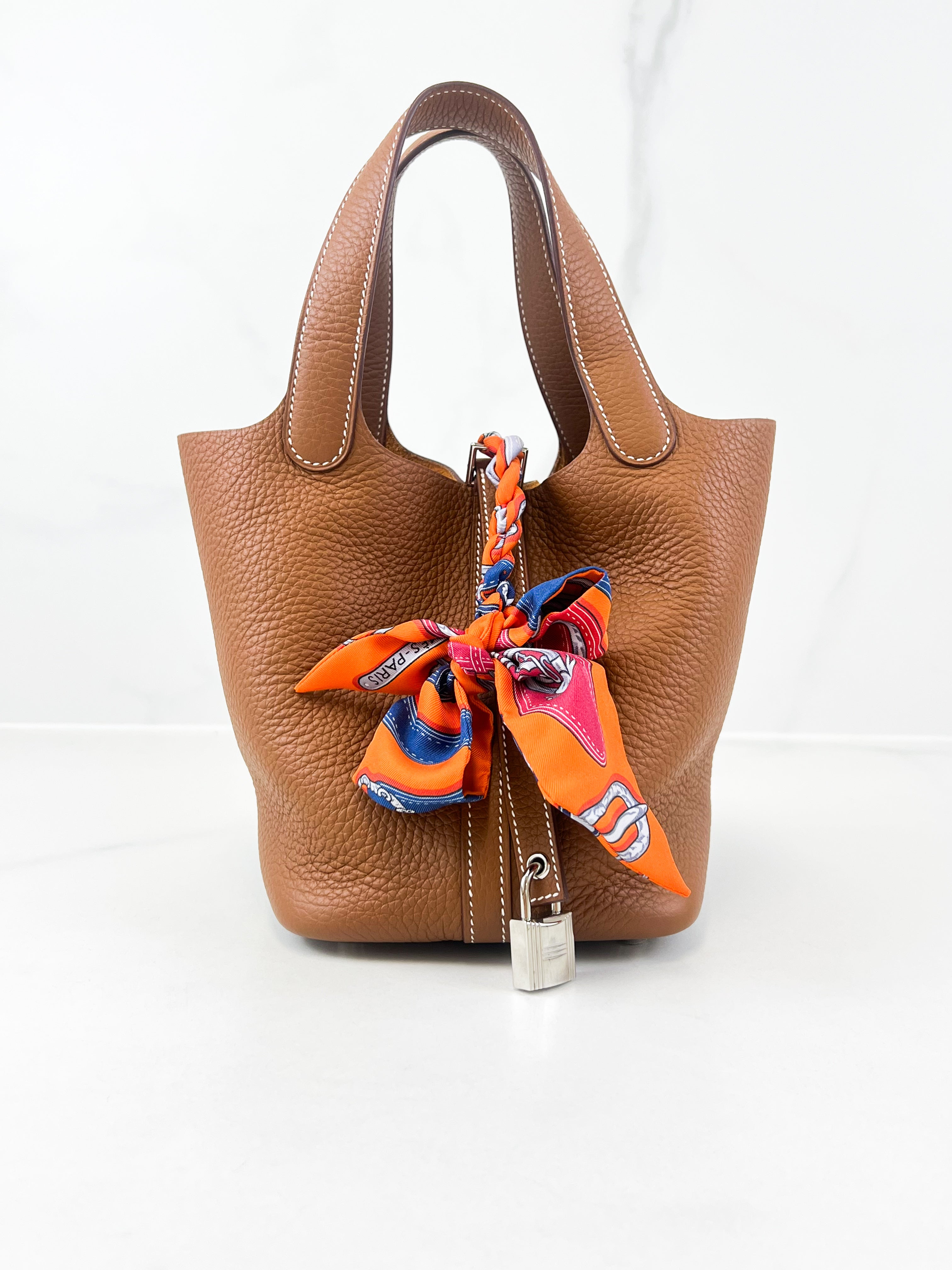 Hermes Picotin 18 in Gold Clemence Leather