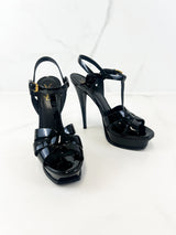 Saint Laurent Black Patent Tributes 135mm Size 40