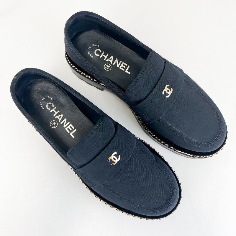 Chanel Black CC Platform Loafer Size 36