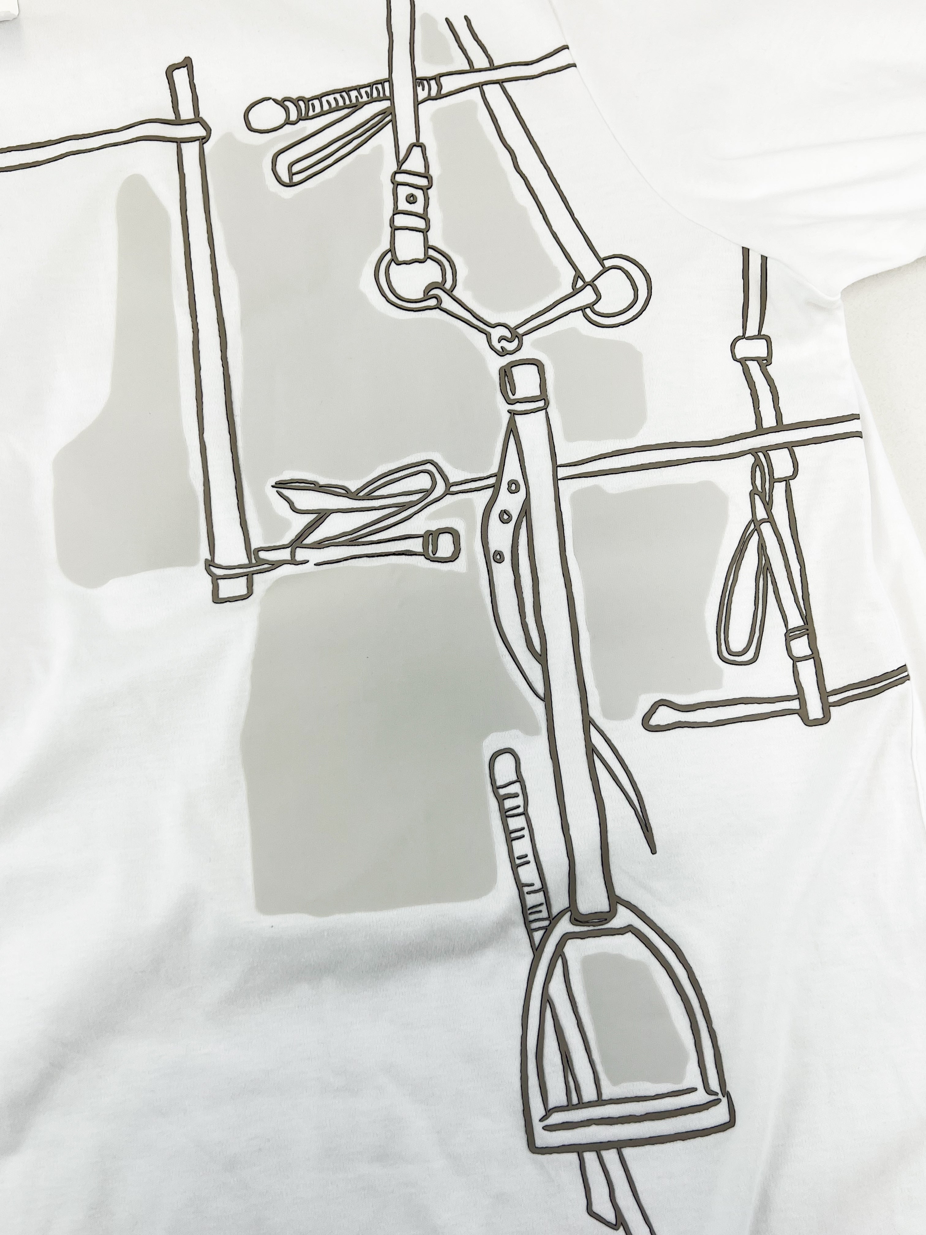 Hermes White T-Shirt Size 2XL