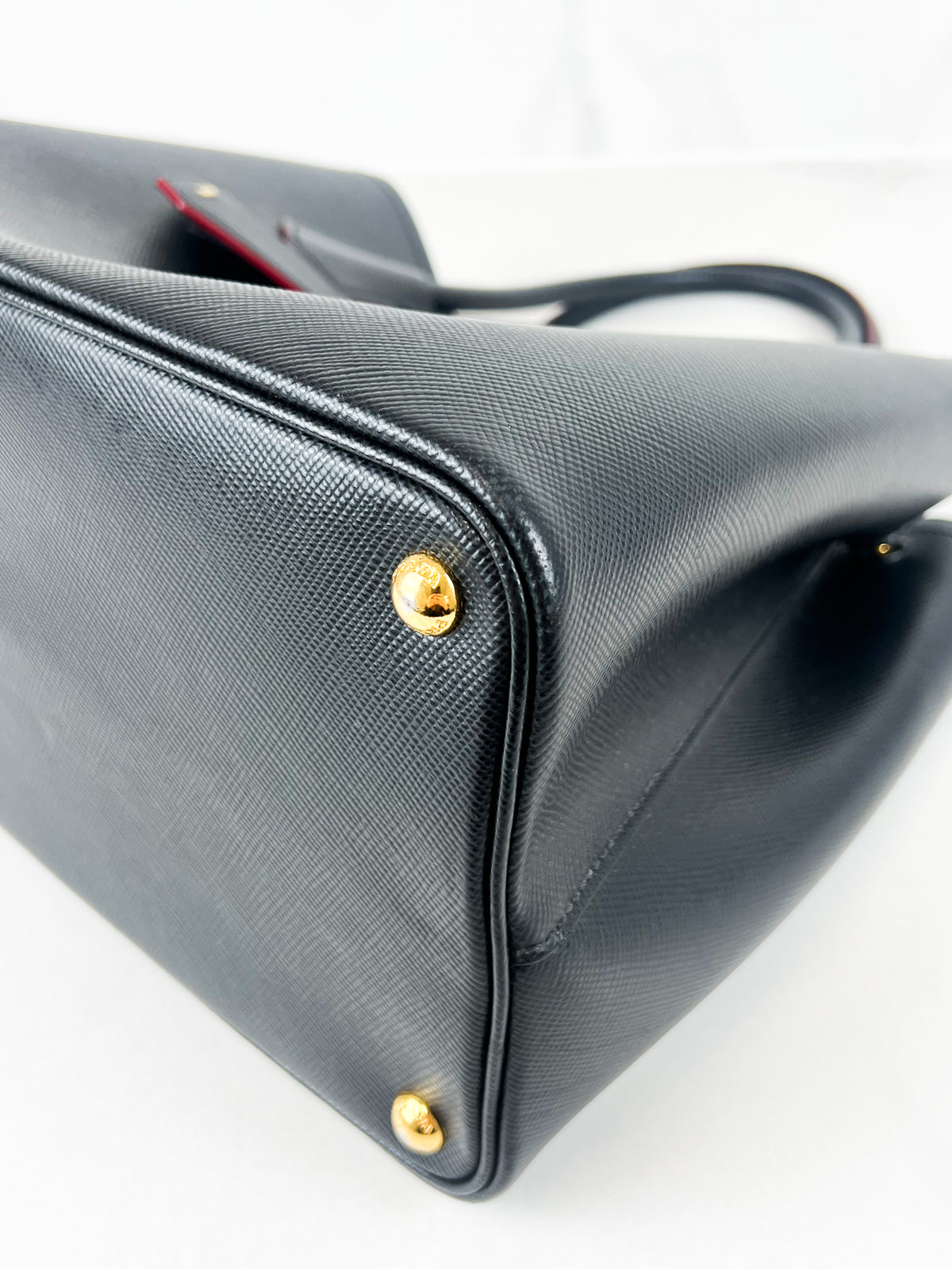 Prada Medium Saffiano Leather Double Bag in Nero