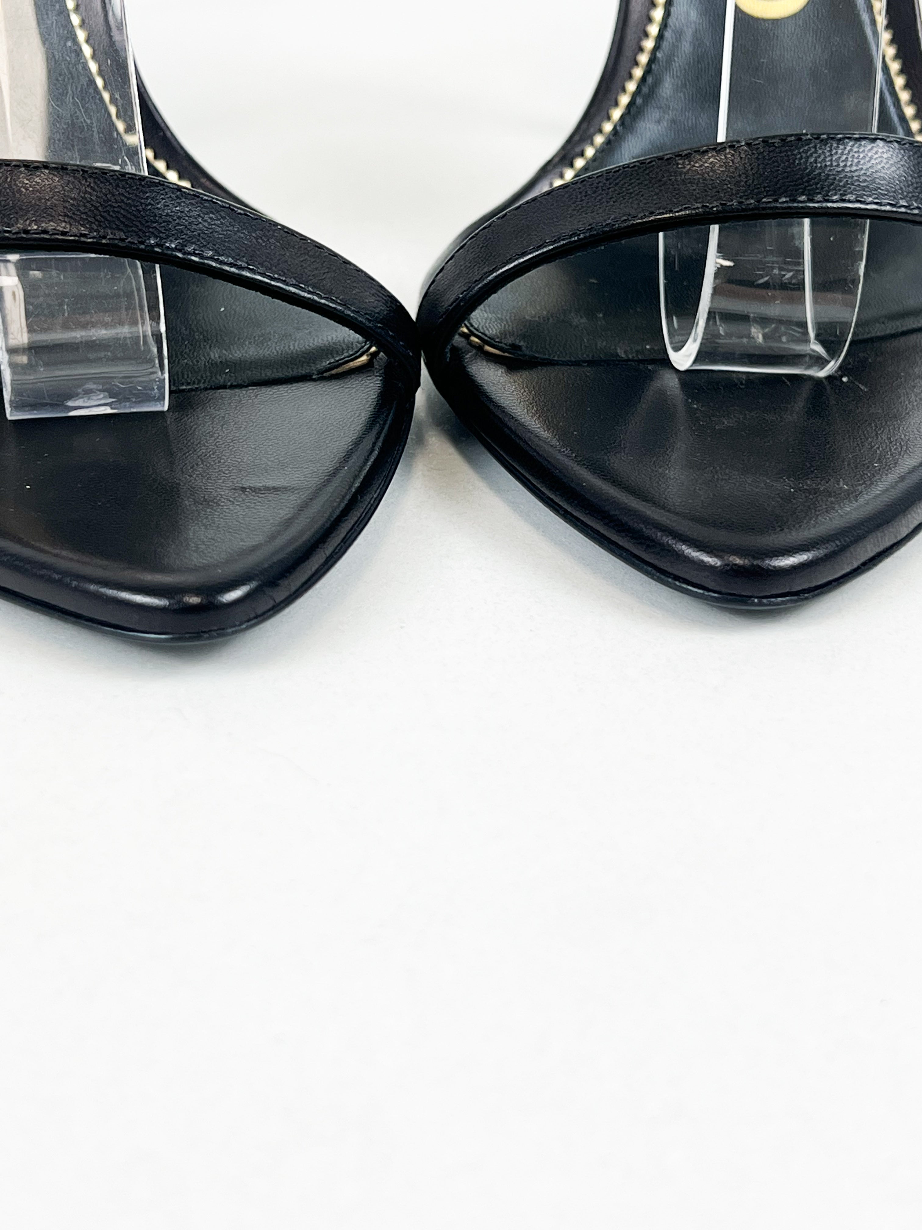 Tom Ford Leather Black Padlock Sandal Size 38.5
