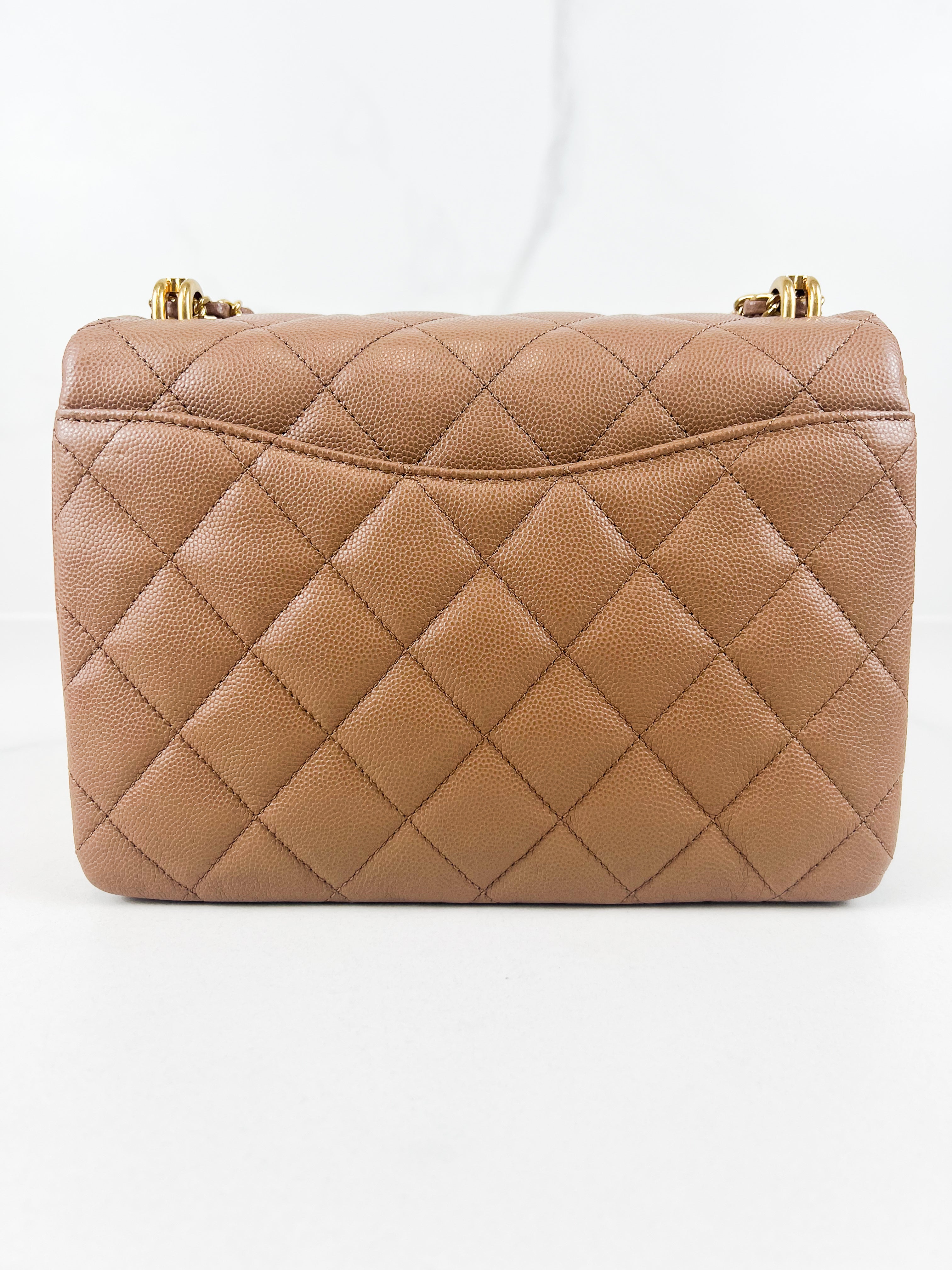 Chanel Coco First Flap in Dark Beige Caviar Leather with GHW