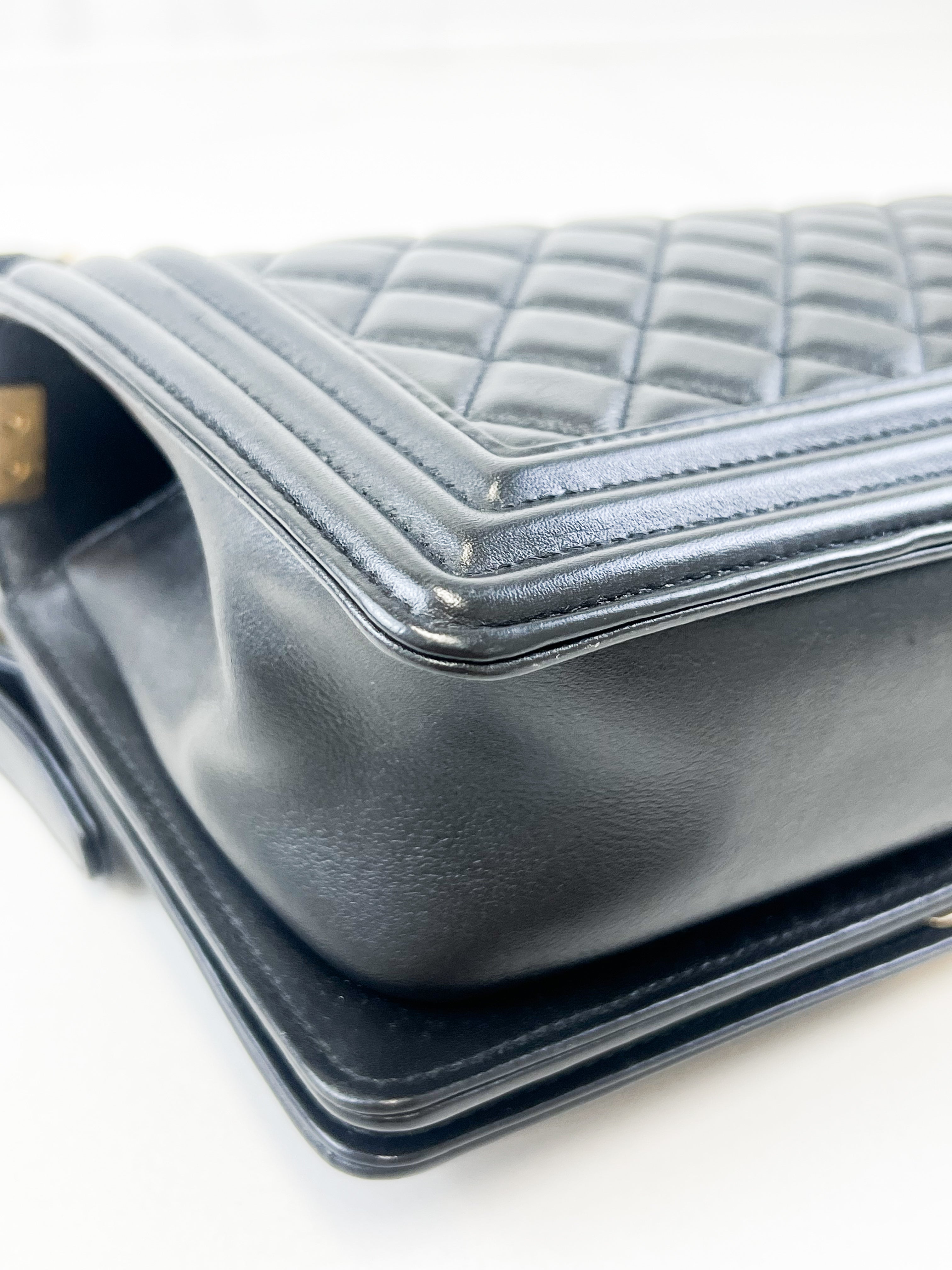 Chanel Black Old Medium Calfskin Boy Bag GHW