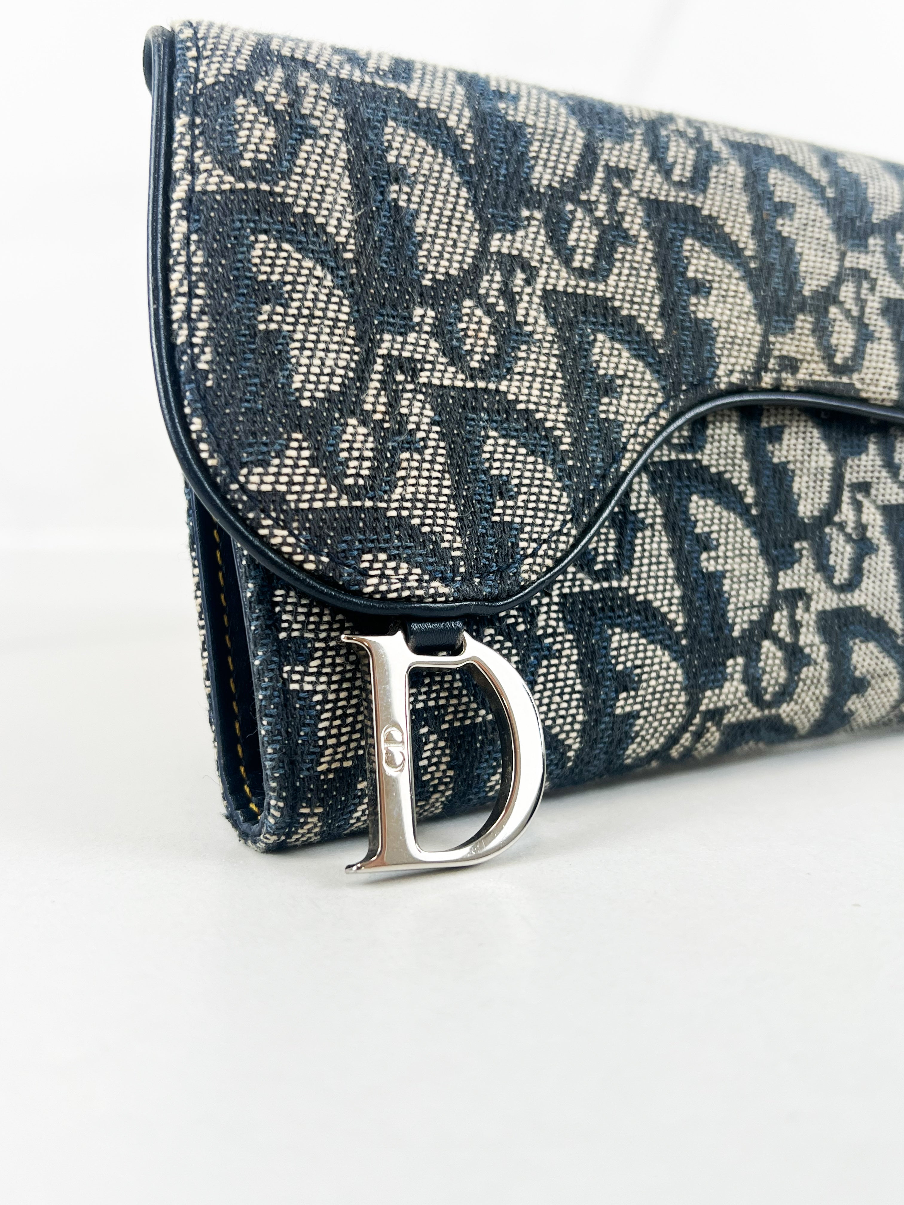 Christian Dior Saddle Trotter Wallet Purse Canvas