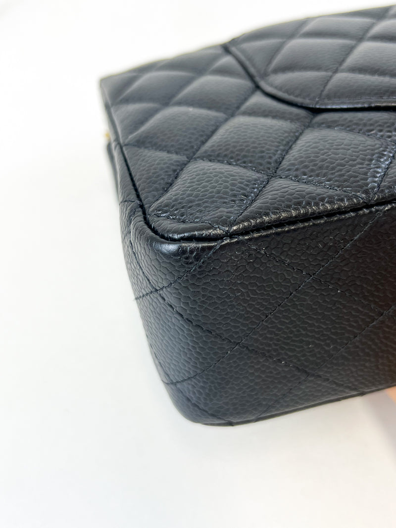 Chanel CC Medium Caviar Black Classic Double Flap Shoulder Bag