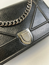 Christian Dior Medium Black Leather Diorama Shoulder Bag