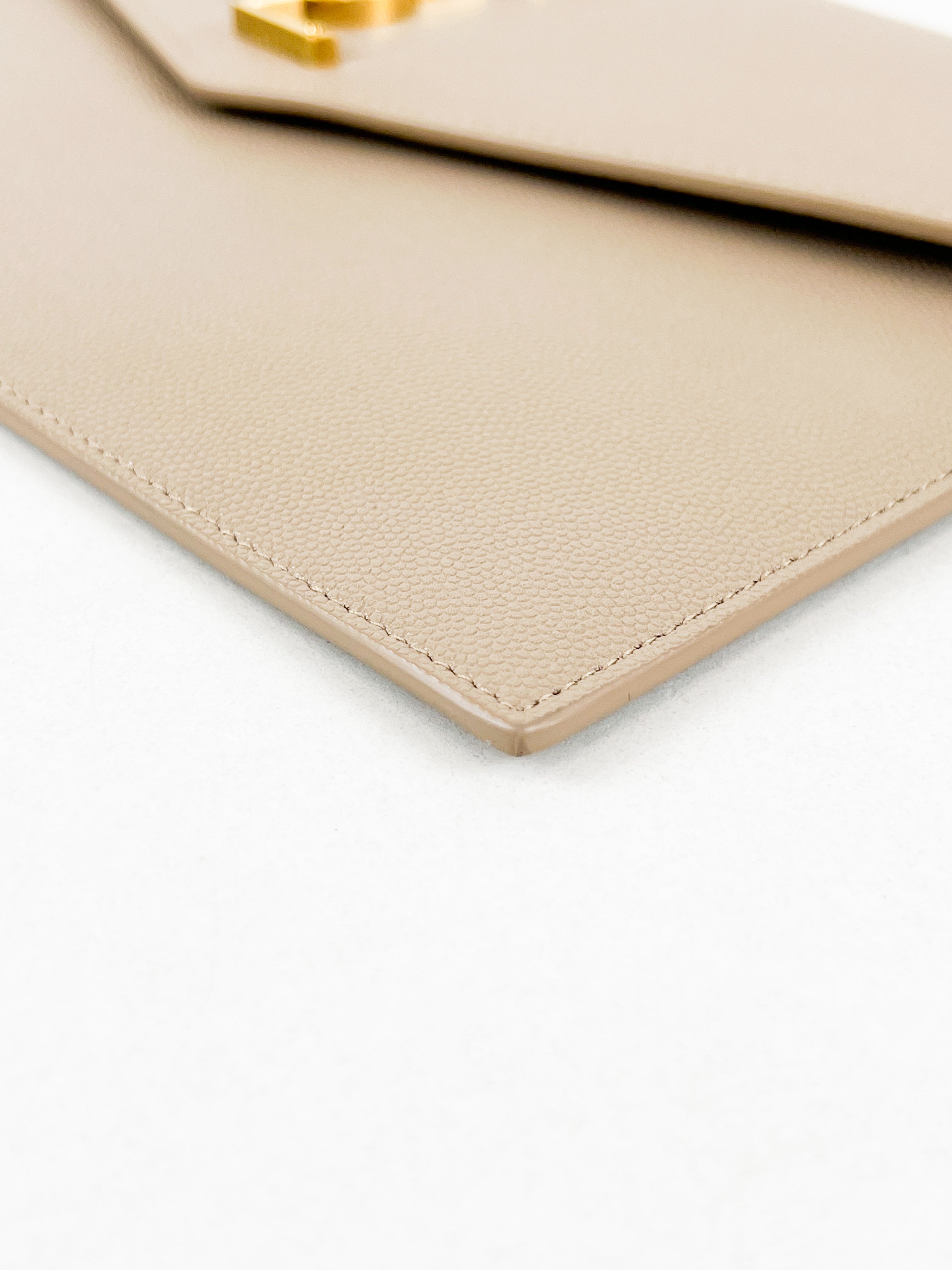 Saint Laurent Beige Uptown Envelope Clutch