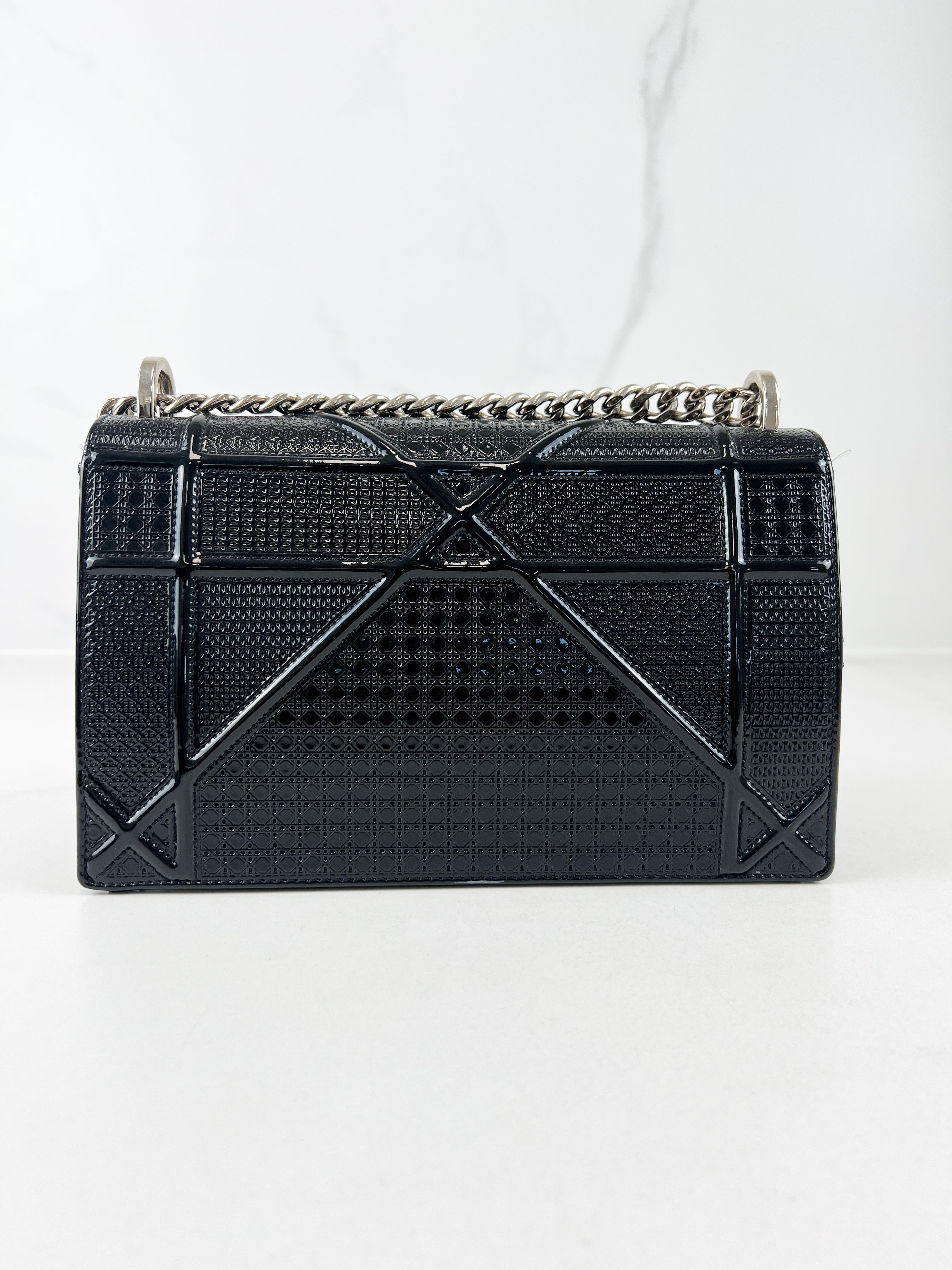 Christian Dior Medium Patent Grey Diorama with SHW