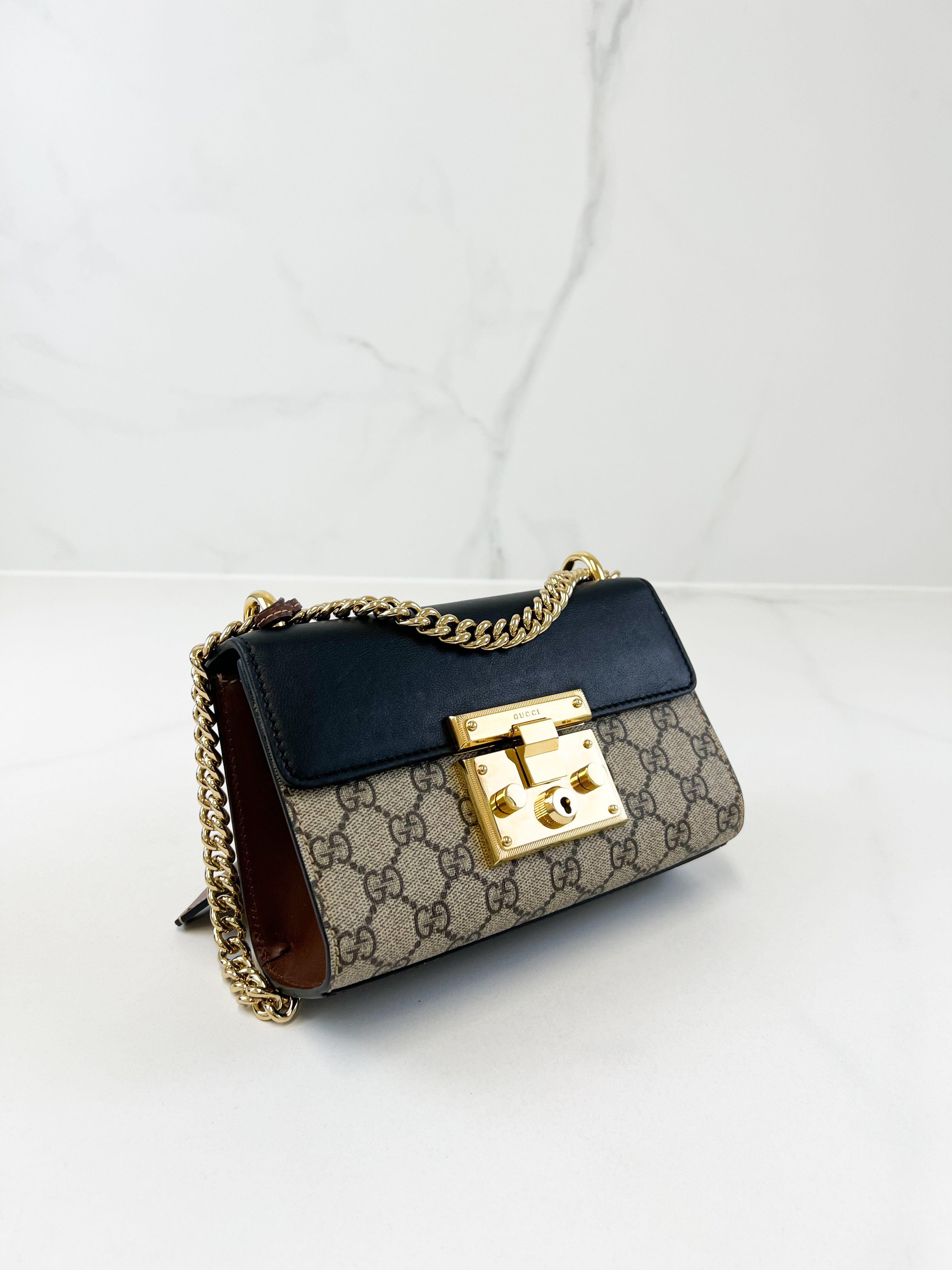 Gucci GG Supreme Small Padlock Shoulder Bag