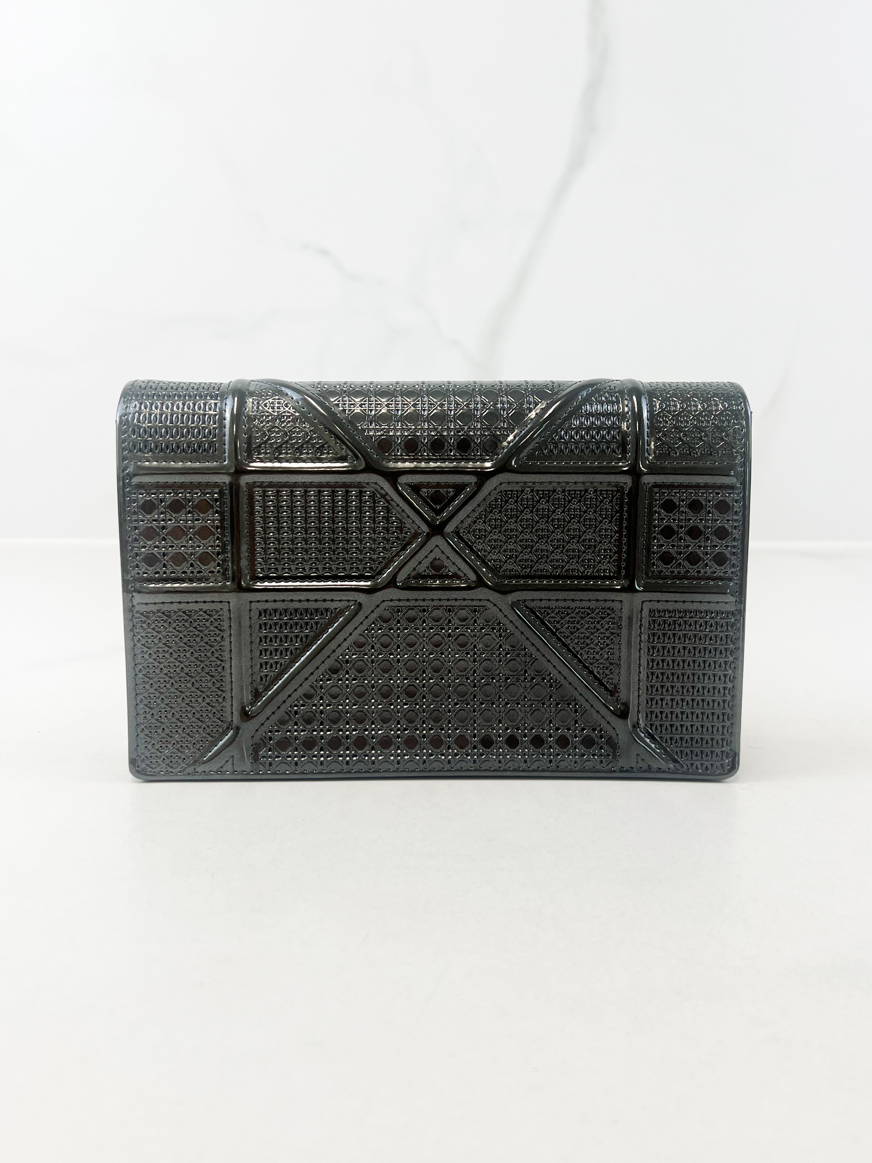 Christian Dior Patent Grey Diorama WOC