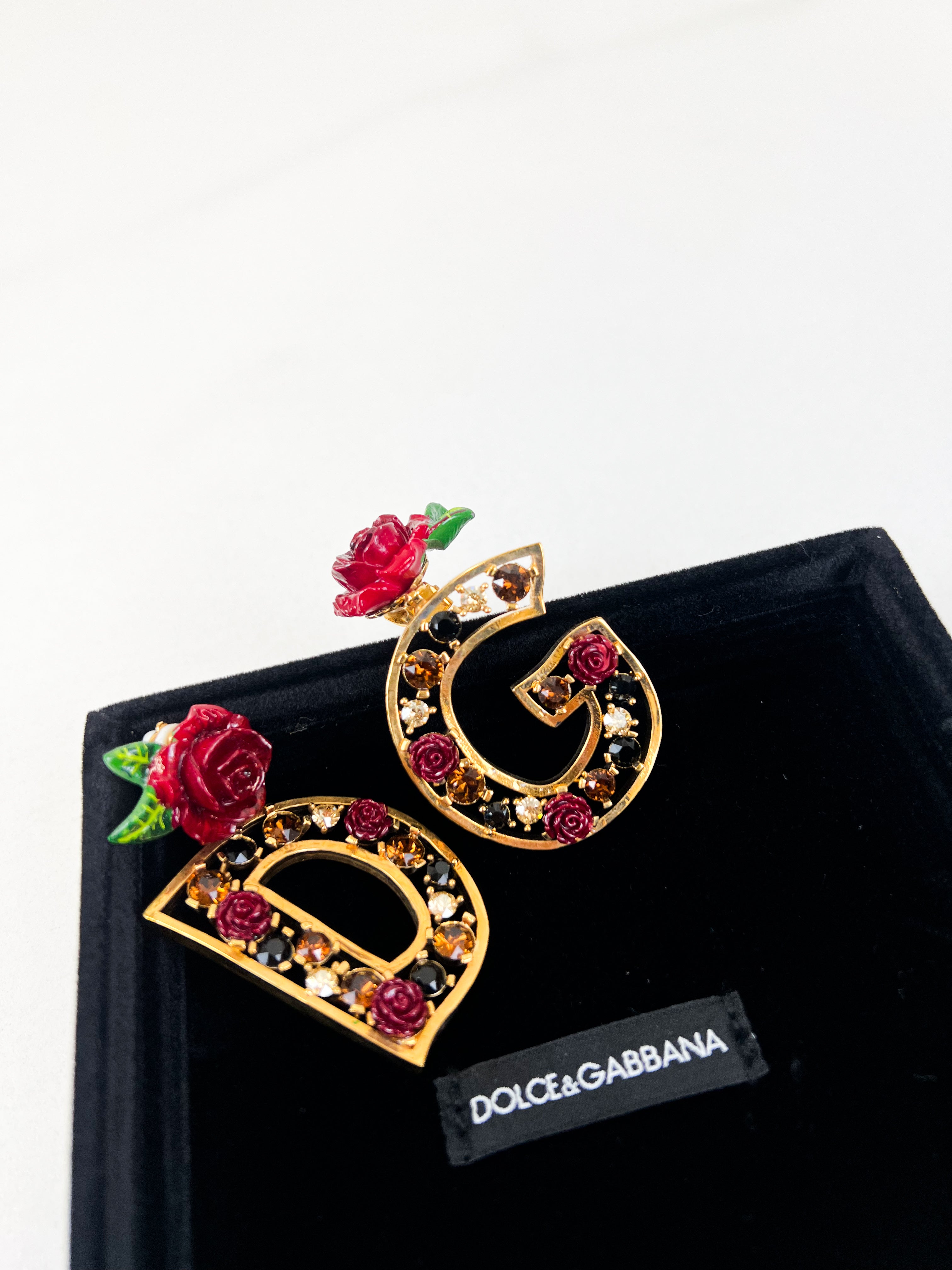 Dolce and Gabbana Flower Logo Clip Earrings