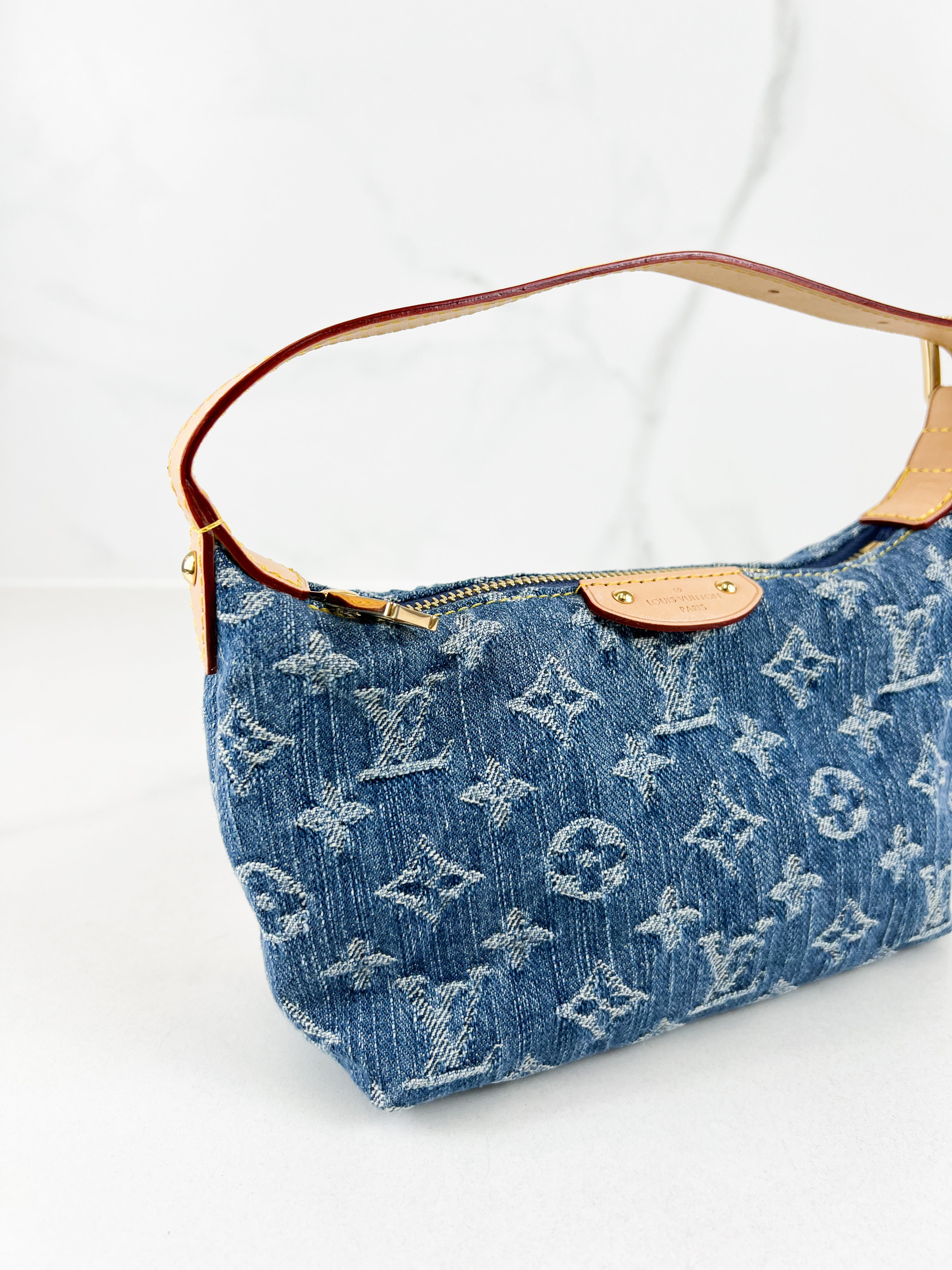 Louis Vuitton Hills Pochette Bag in Denim Monogram Canvas