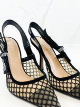 Christian Dior Black Slingback Pumps Size 35.5