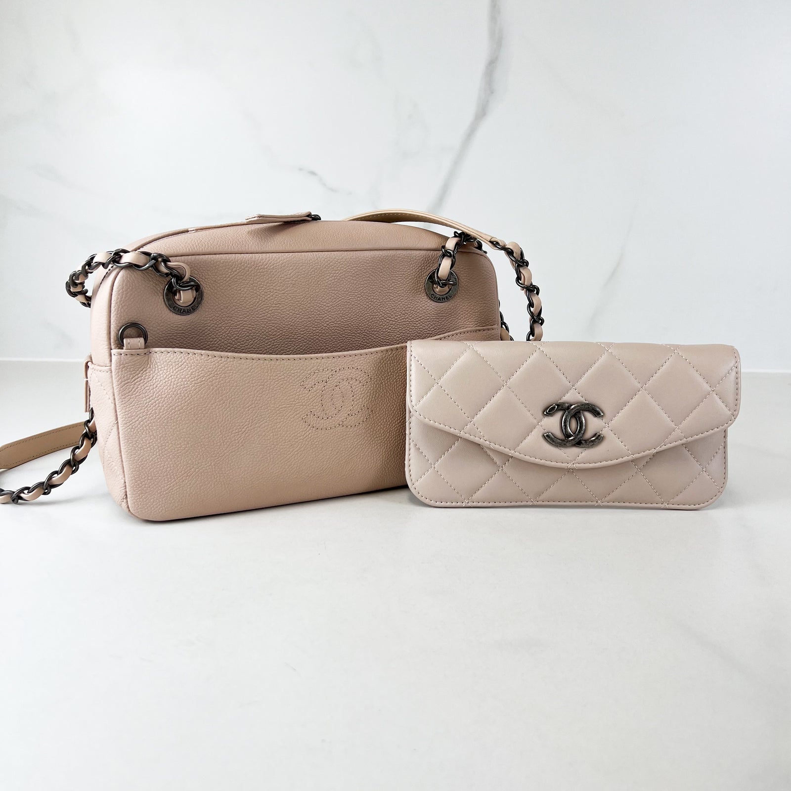 Chanel 2 In 1 Light Pink Shoulder Chain Bag Shopluxe Consignment