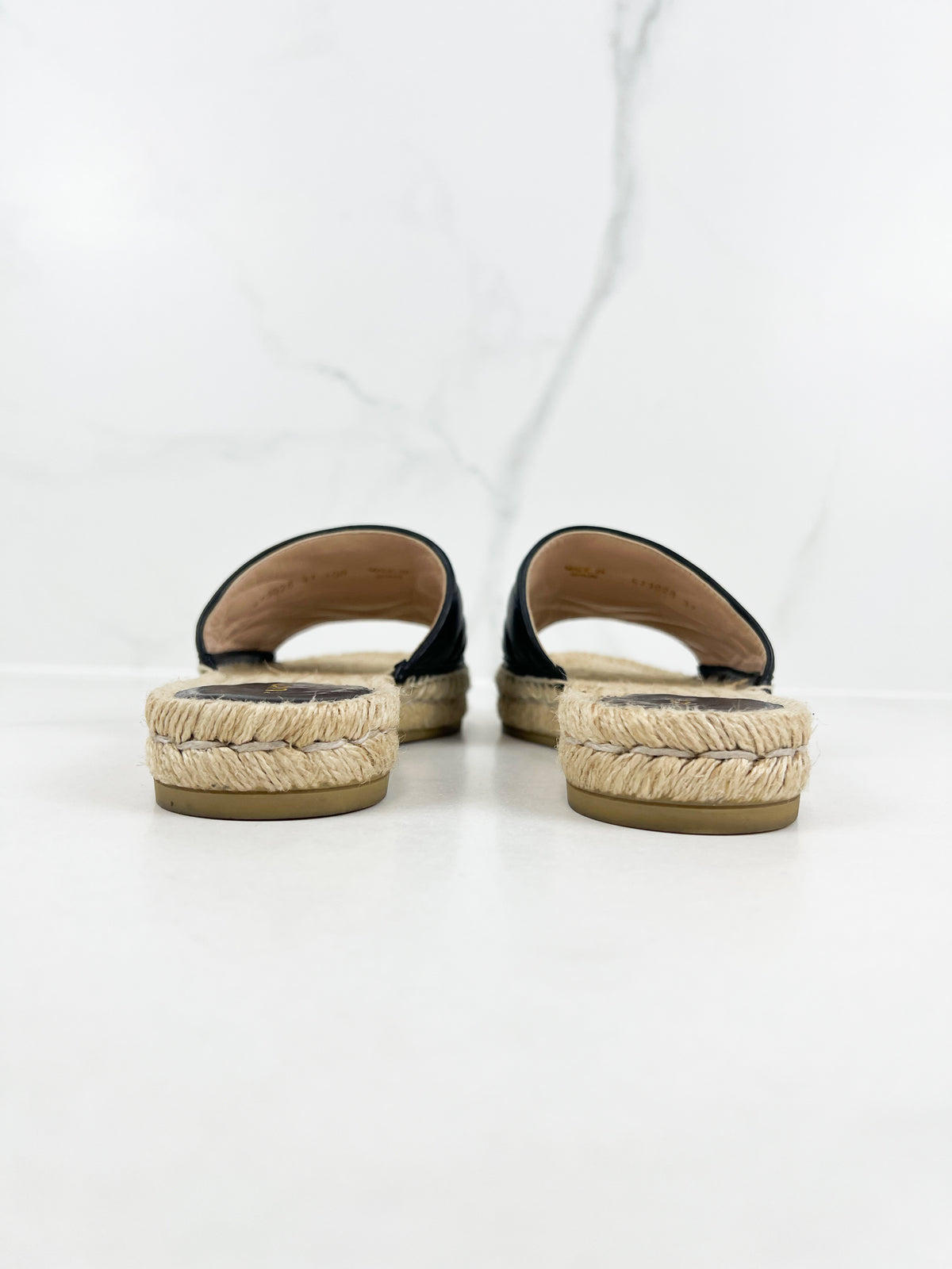 Gucci GG Marmont Canvas Espadrille Sandal Size 37