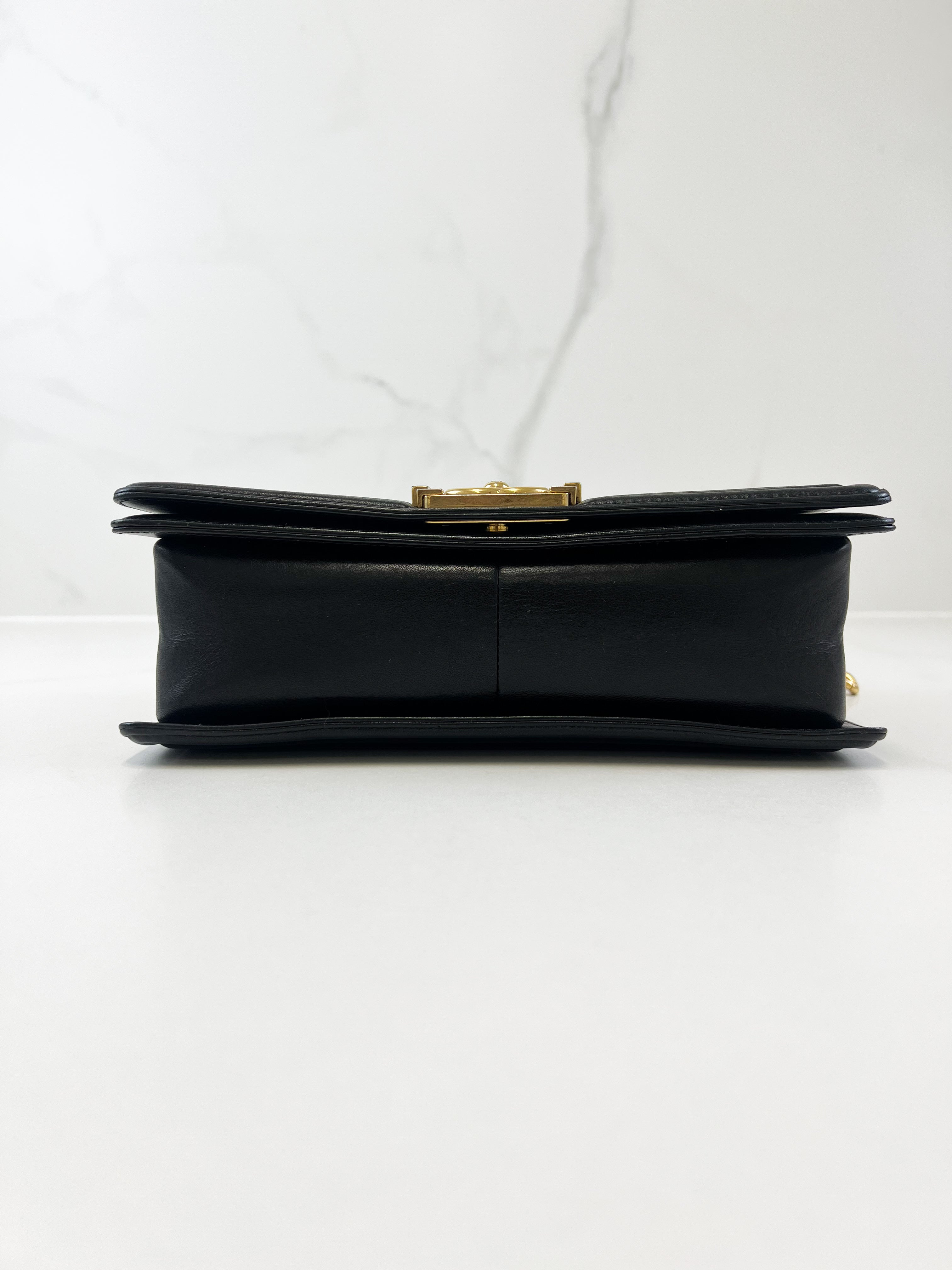 Chanel Black Old Medium Lambskin Boy Bag GHW