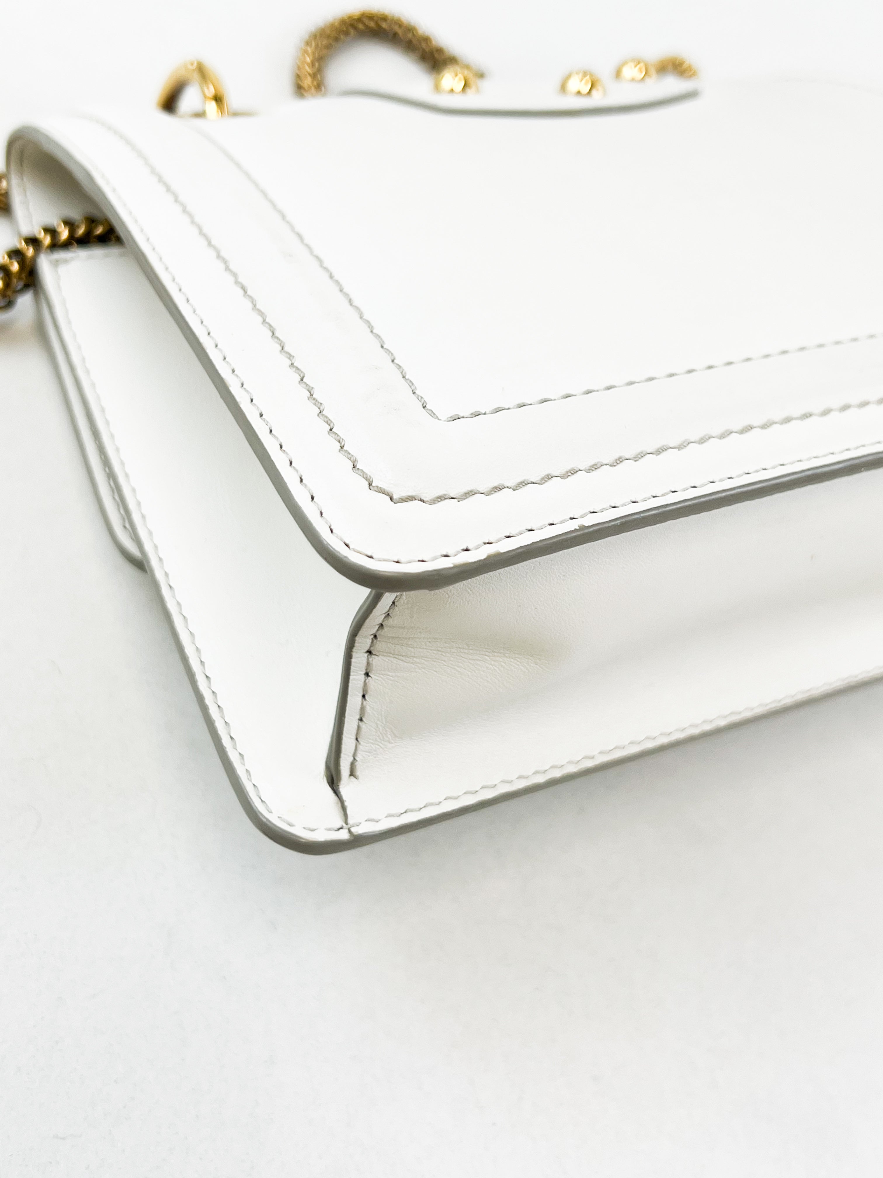 Dolce & Gabbana Amore Chain Shoulder Bag in White with GHW