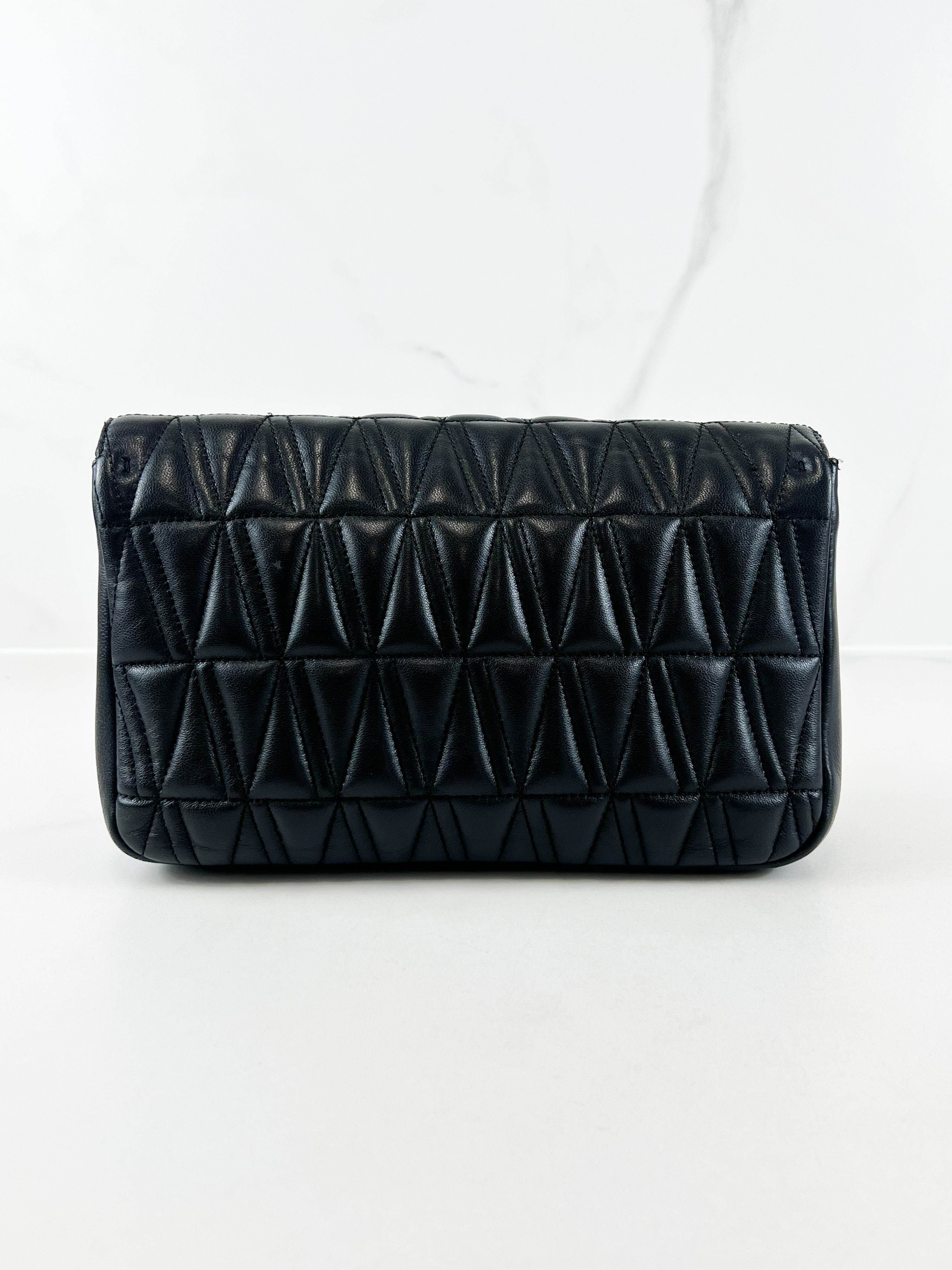 Versace Black Virtus Shoulder Bag with GHW