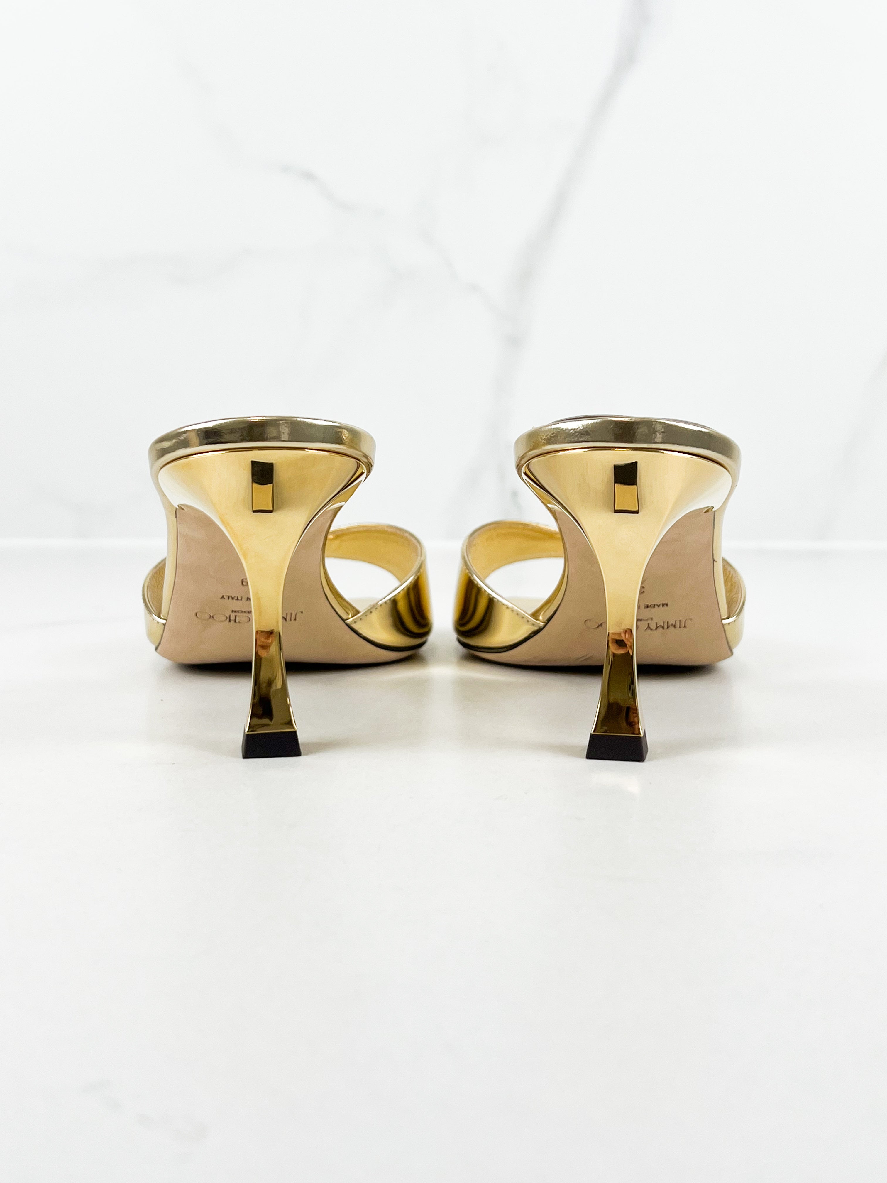 Jimmy Choo Gold Metallic Leather Sandal