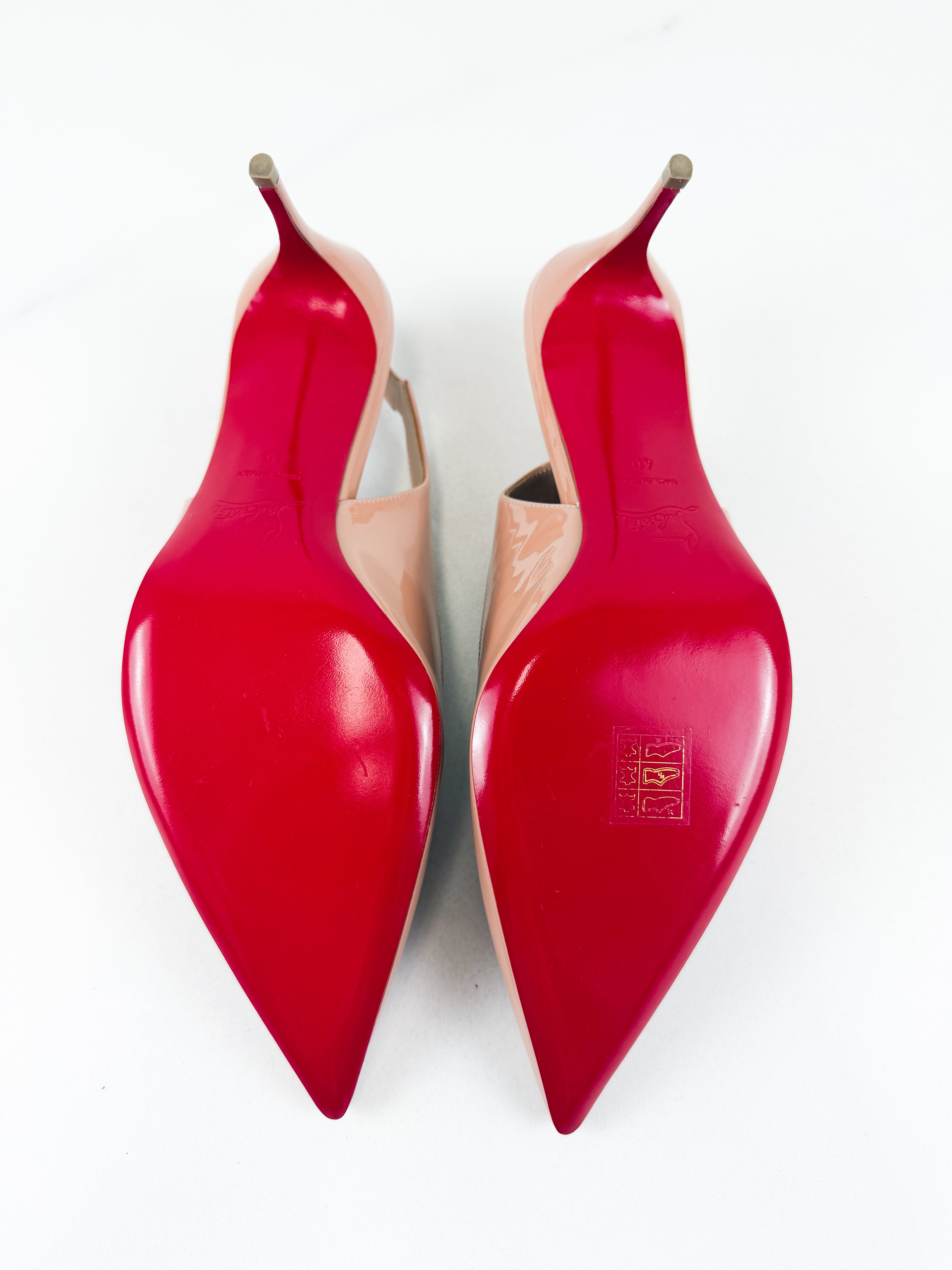 Christian Louboutin Beige Hot Chick Sling Back 70mm Size 40