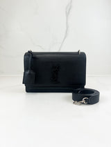 Saint Laurent Black Sunset Grained Shoulder Bag