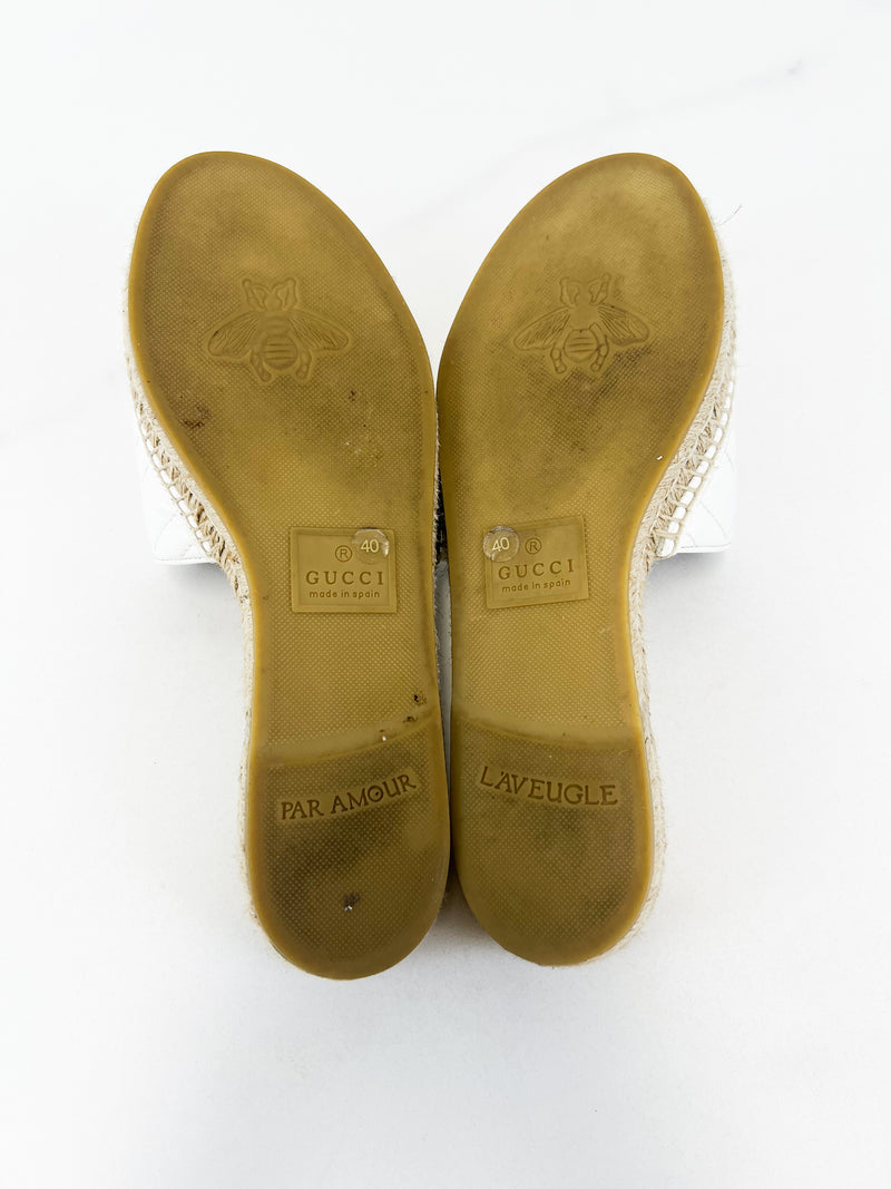 Gucci Women's GG Marmont Canvas Espadrille Sandal Size 40