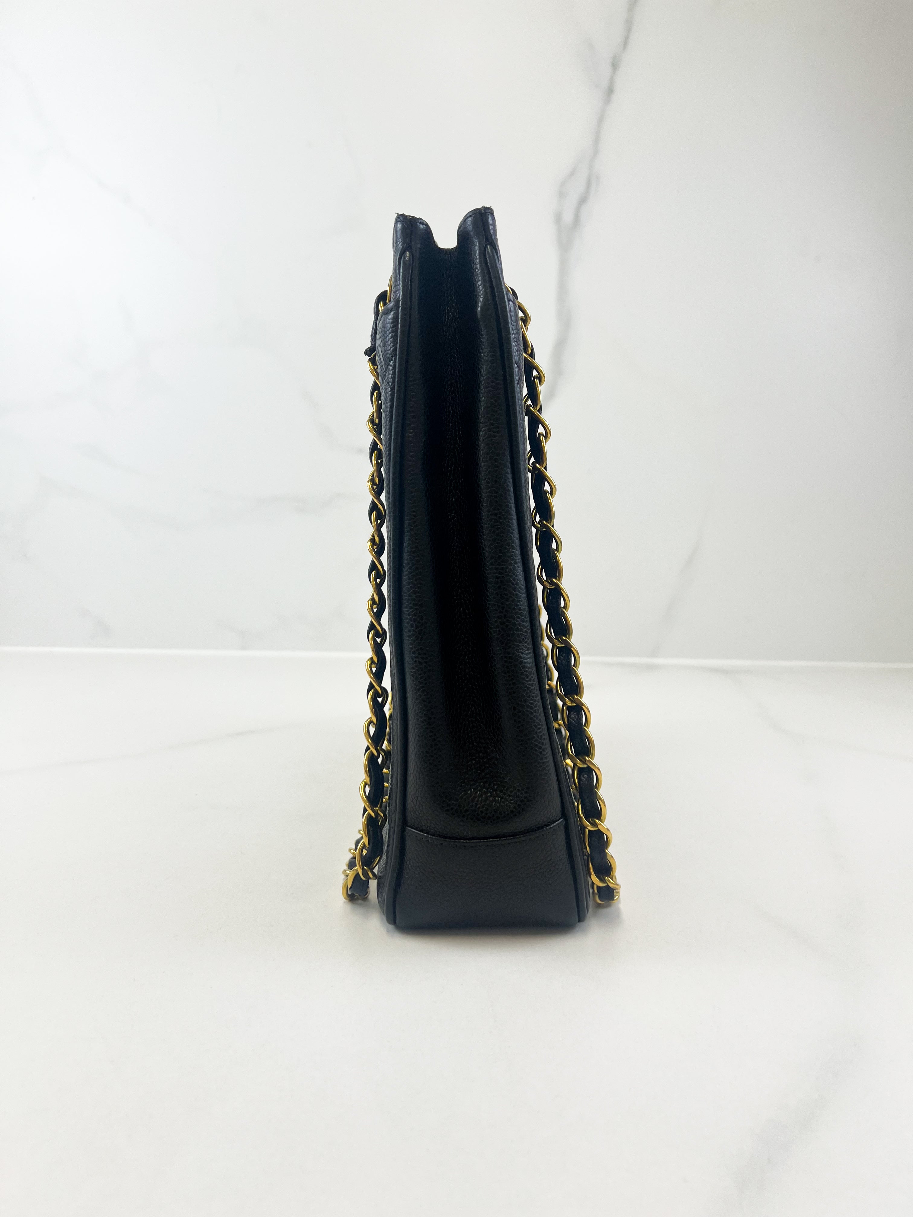 Chanel CC Black Caviar XL Shopping Tote GHW