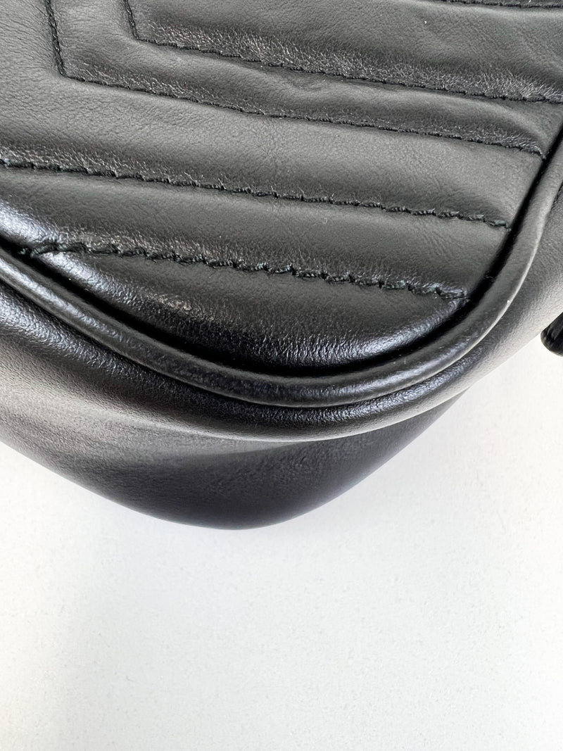 Gucci Black GG Small Marmont Shoulder Bag