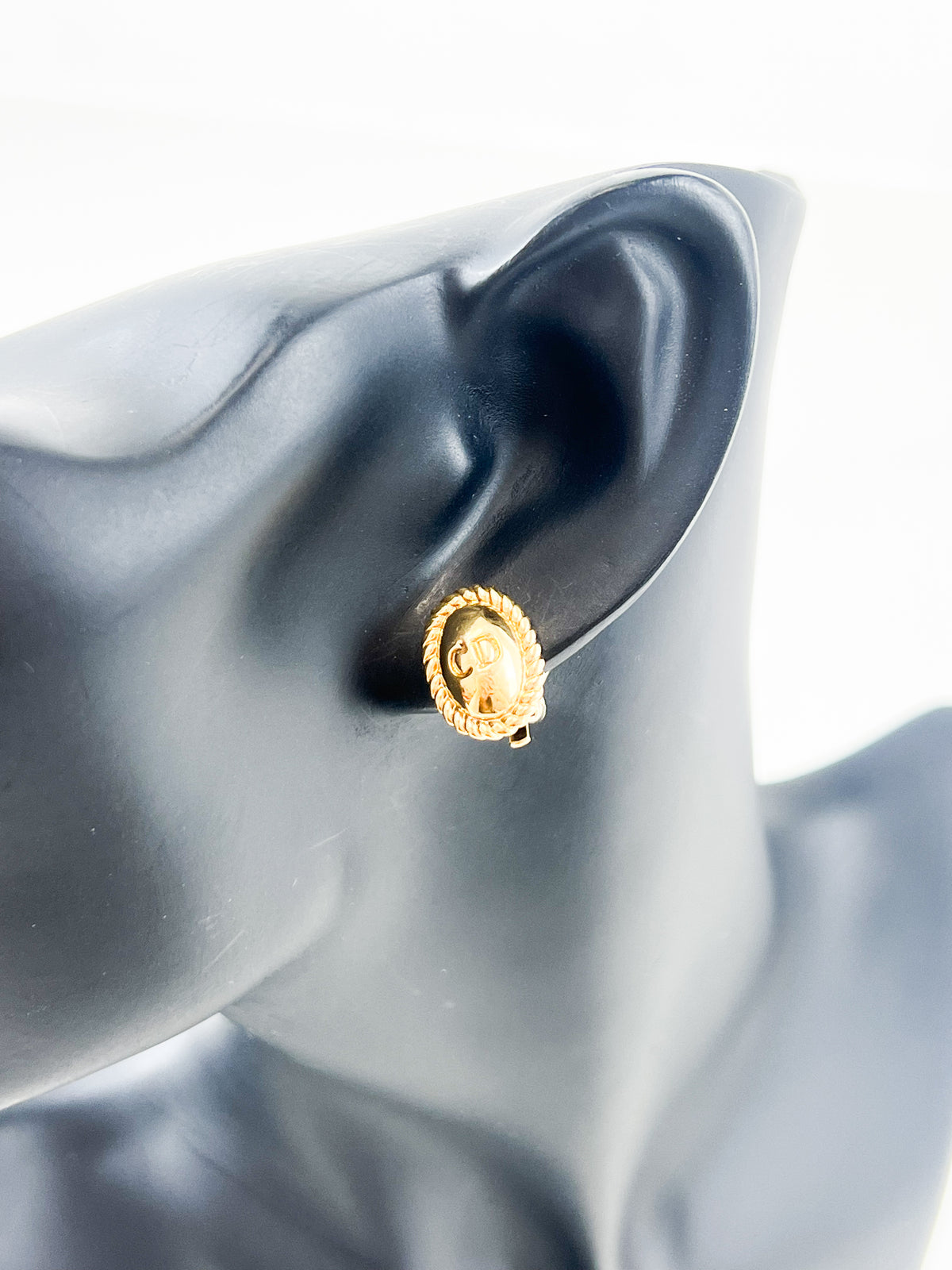 Christian Dior CD Logo Clip On Earrings