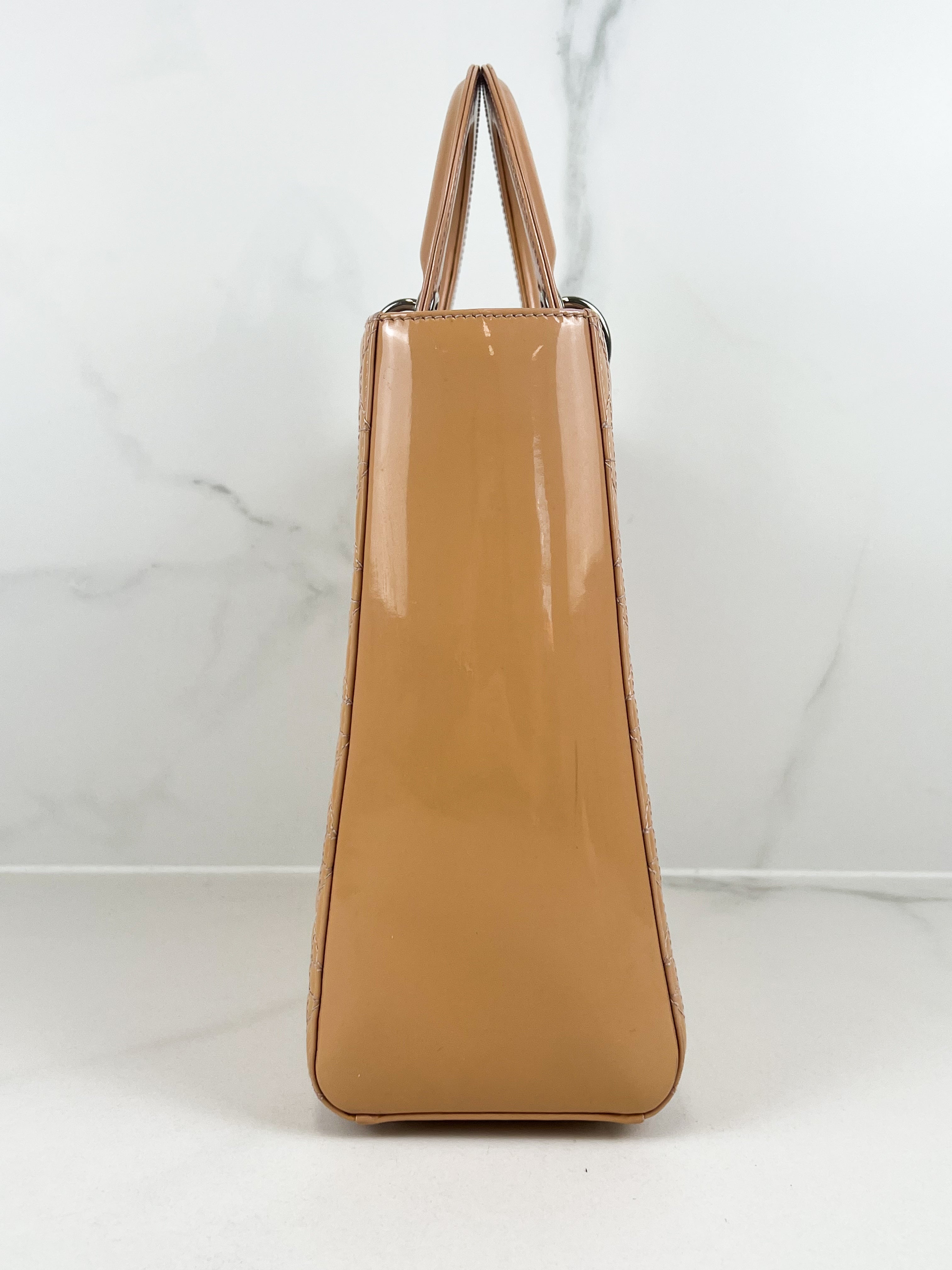 Christian Dior Peach Vintage Lady Dior with Gold Hardware