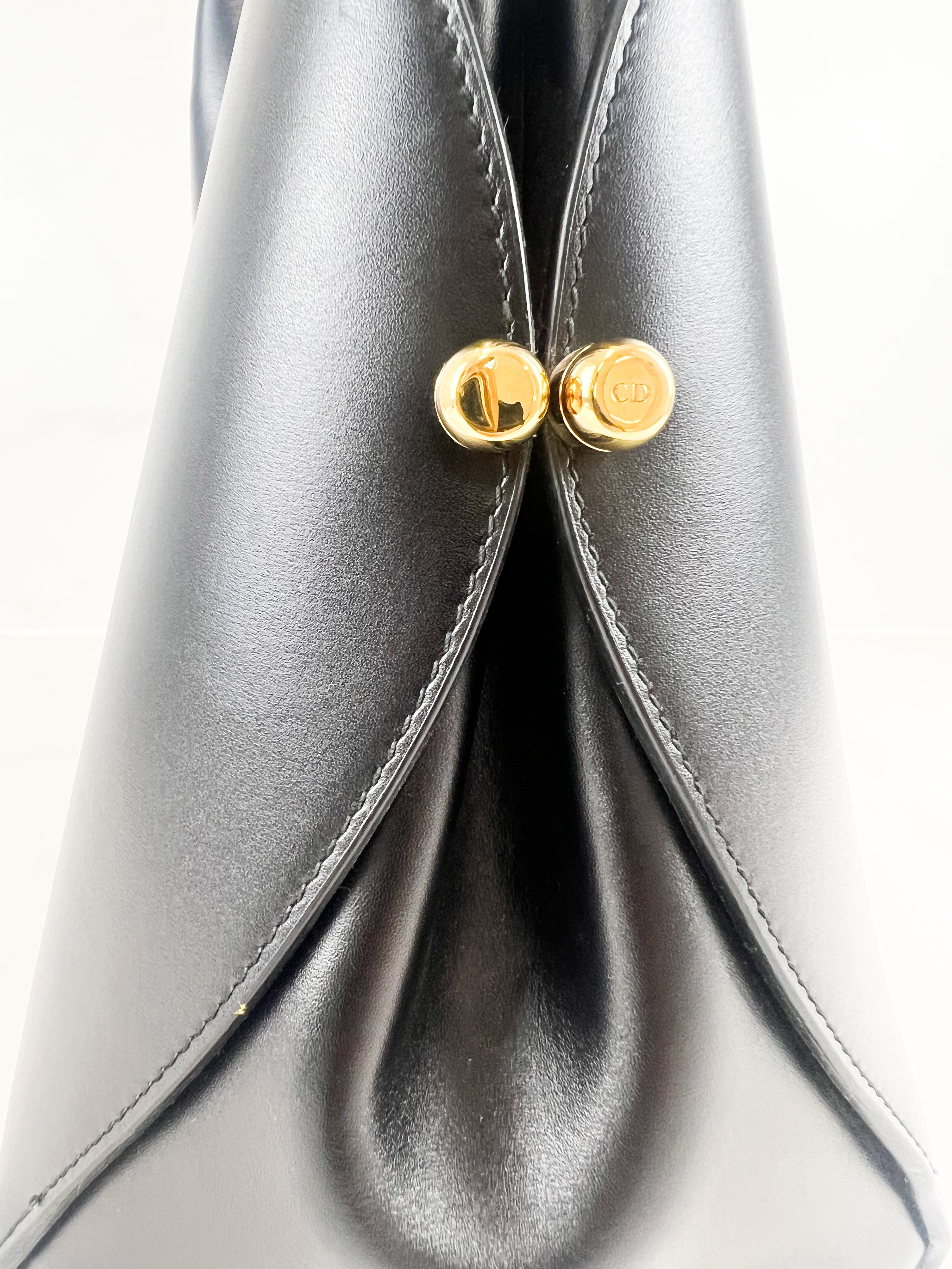 Christian Dior Open Bar Black Leather Tote