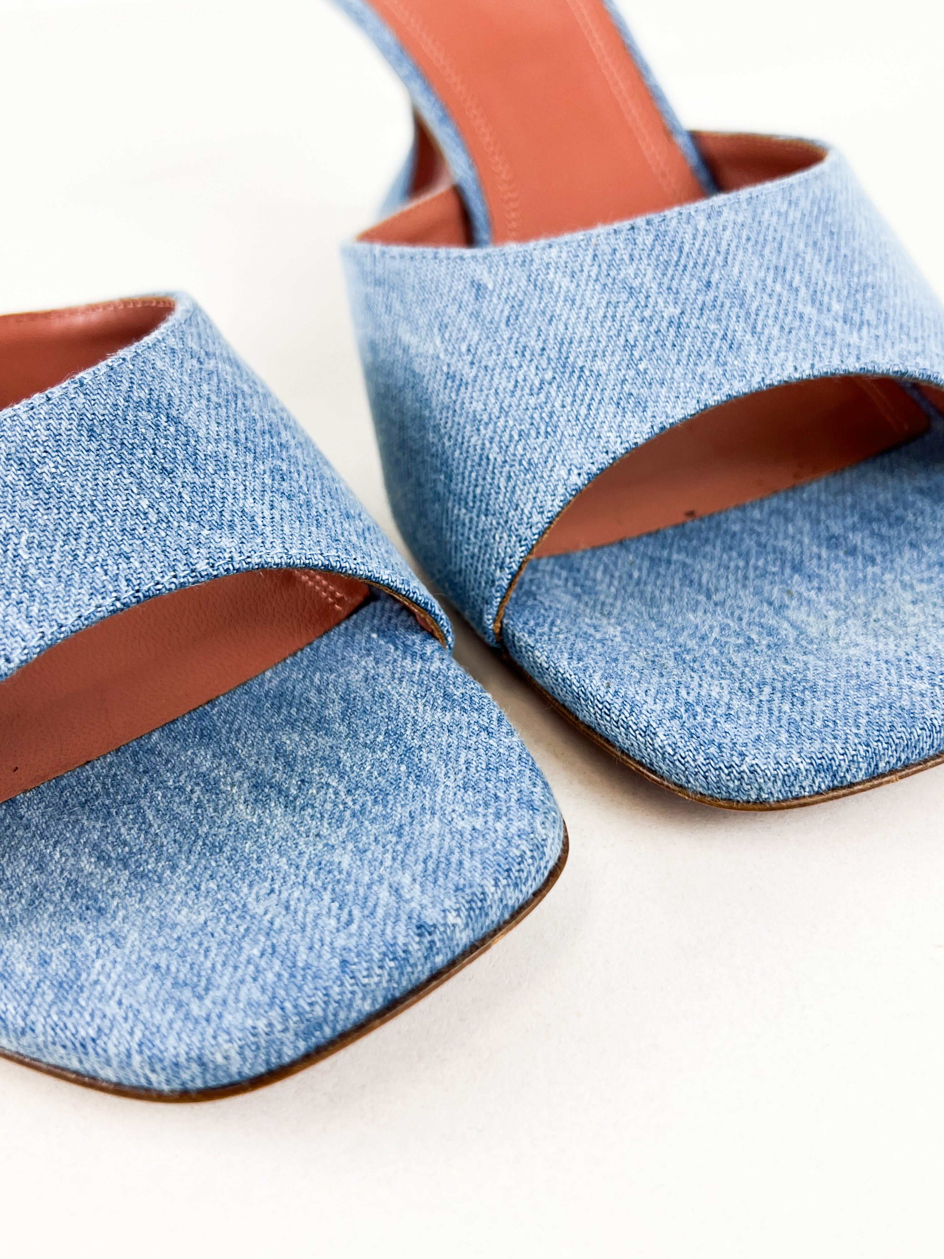 Amina Muaddi Lupita Slipper in Denim Size 40