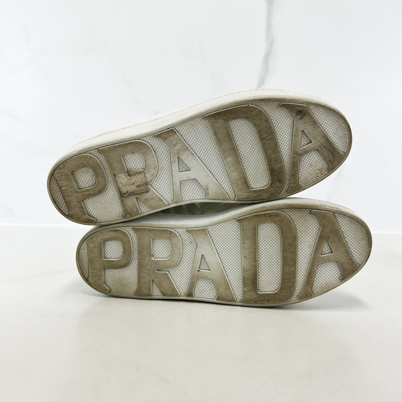 Prada White Leather Sneaker Size 36