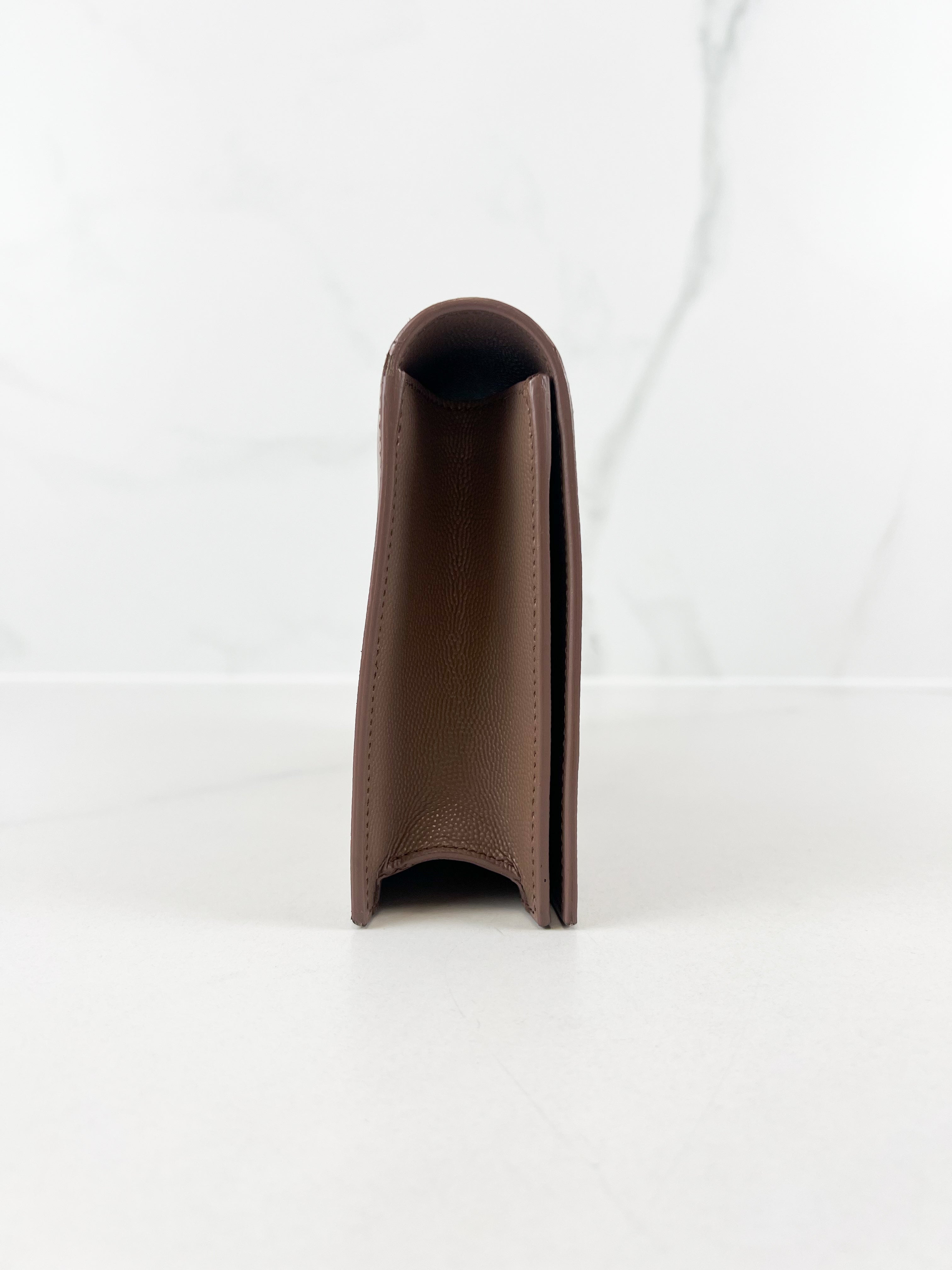 Saint Laurent Taupe Clutch SHW