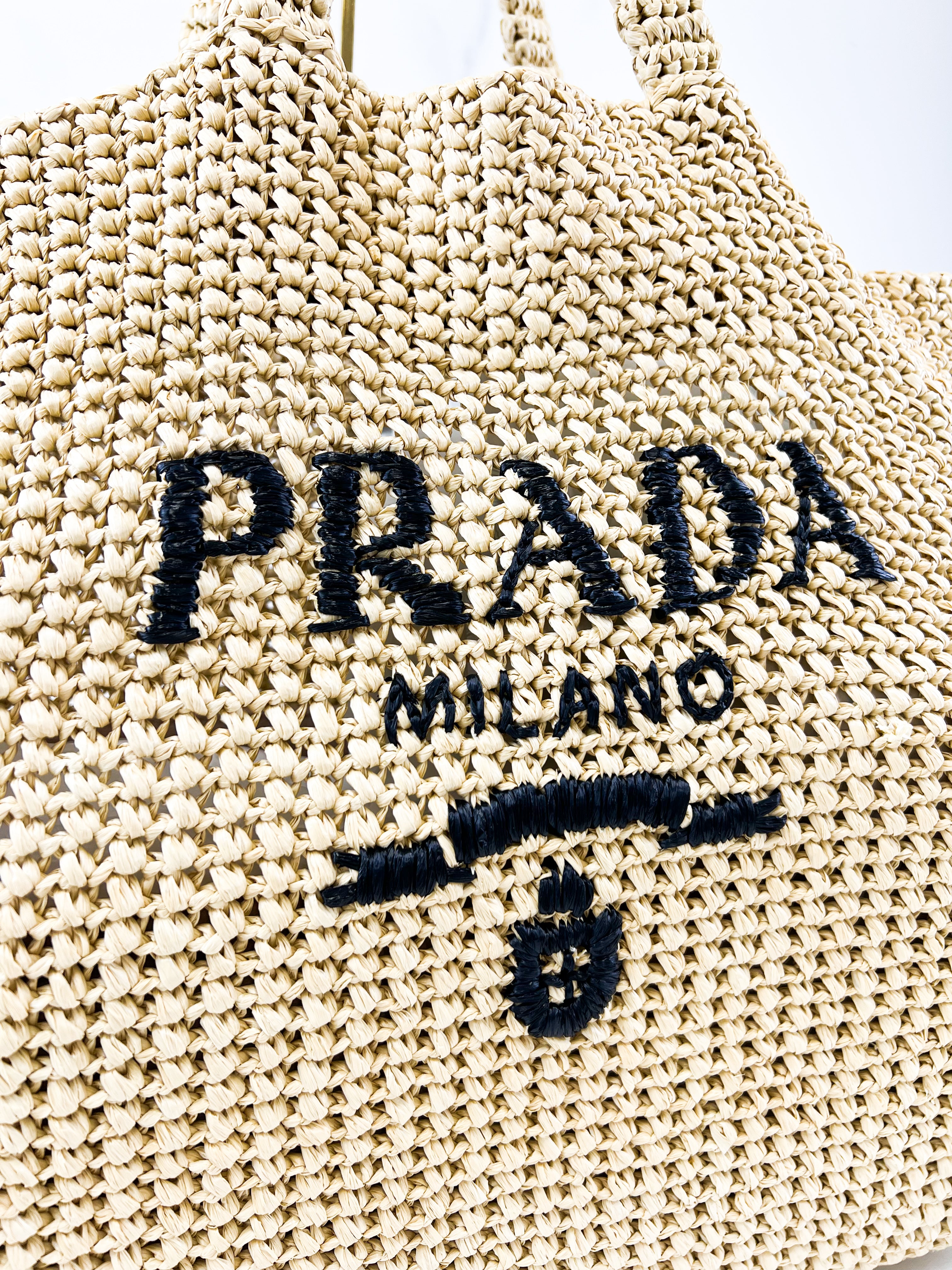 Prada Raffia Medium Tote
