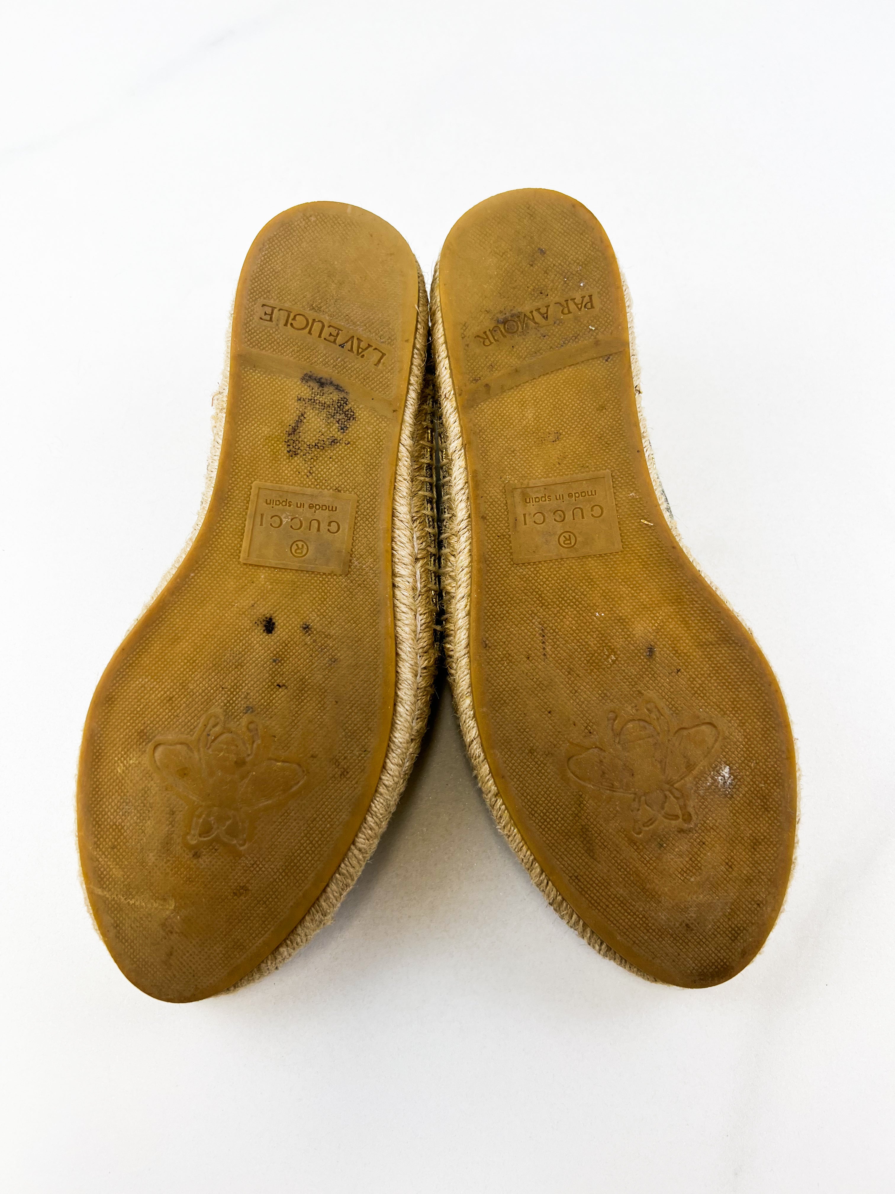 Gucci GG Supreme Canvas Espadrilles Size 38