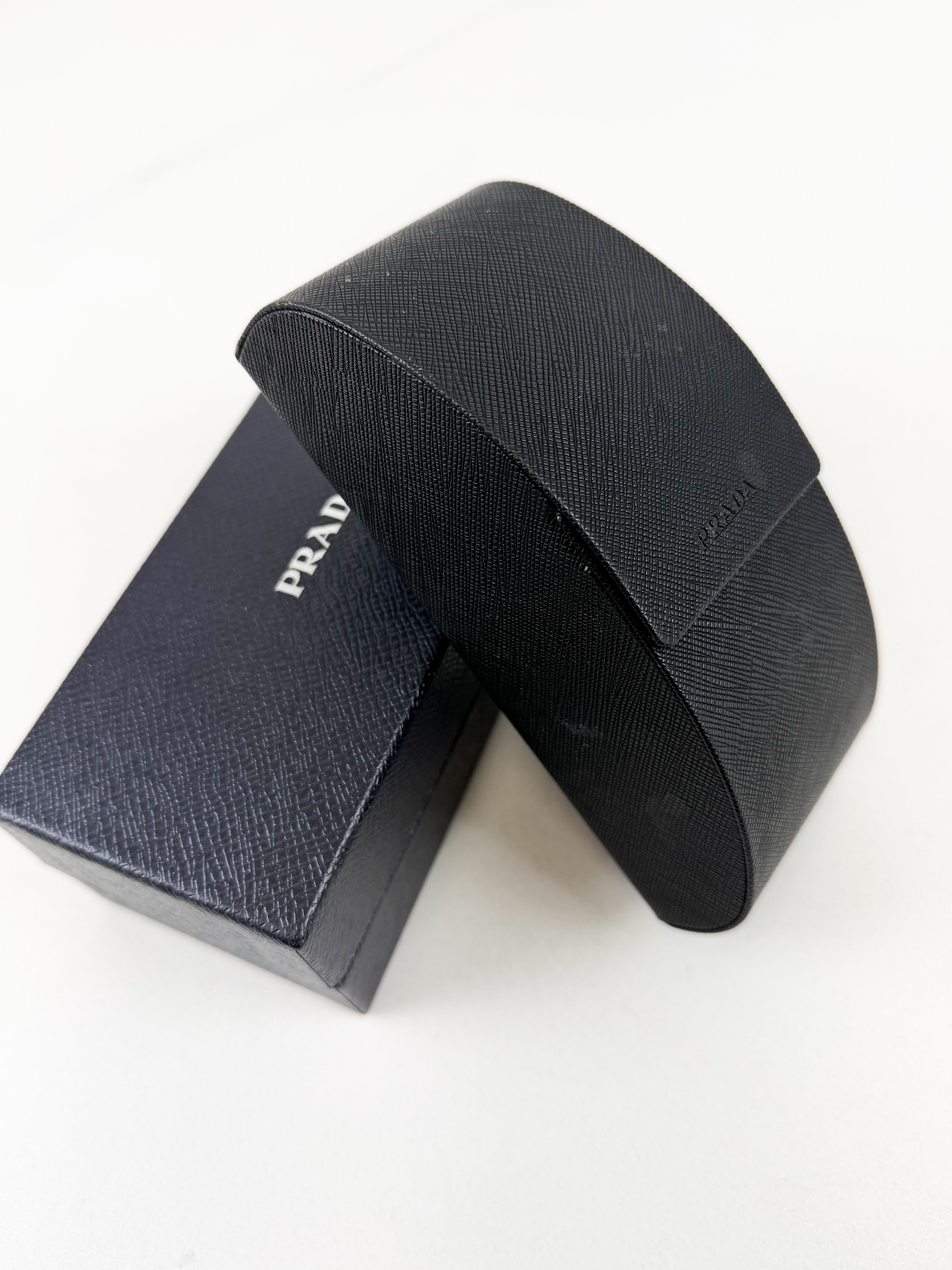 Prada Oval Frame Logo Black Sunglasses