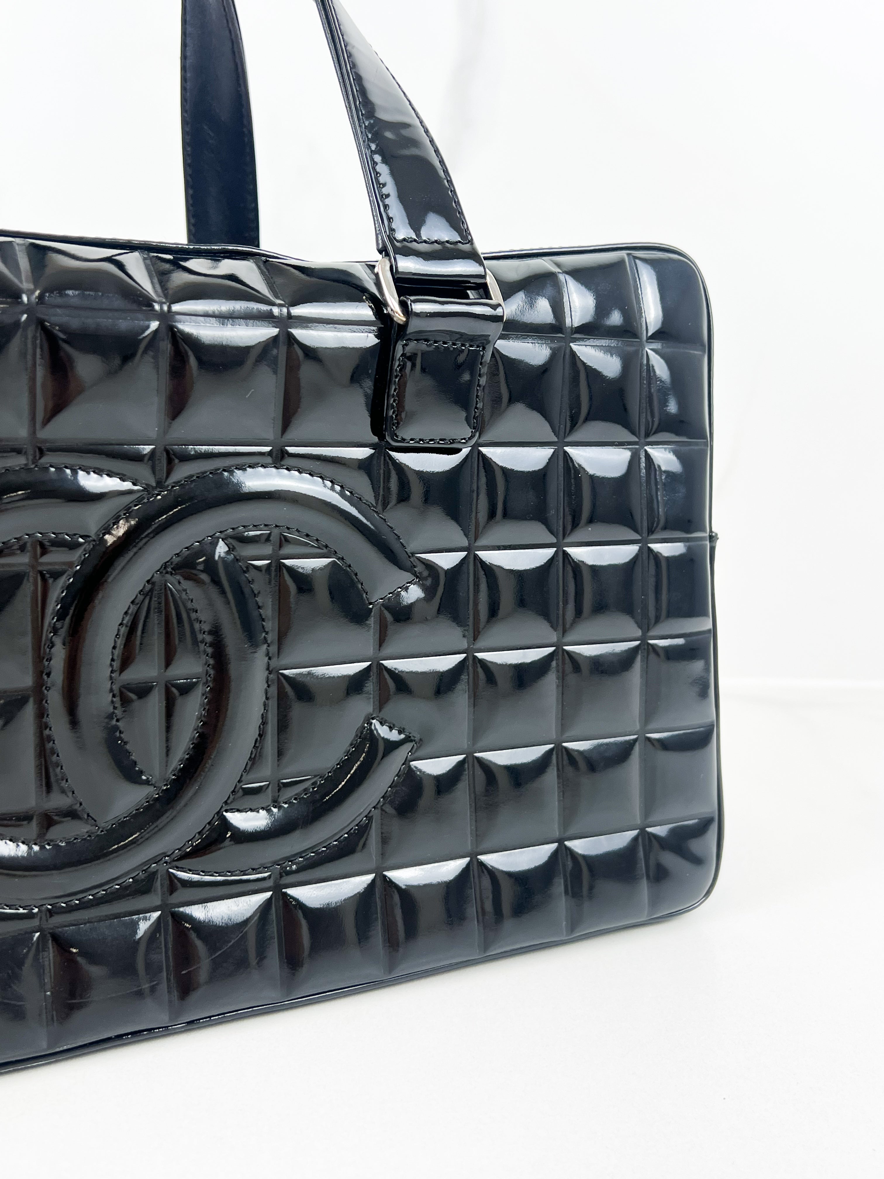 Chanel Black Patent Bowling Bag