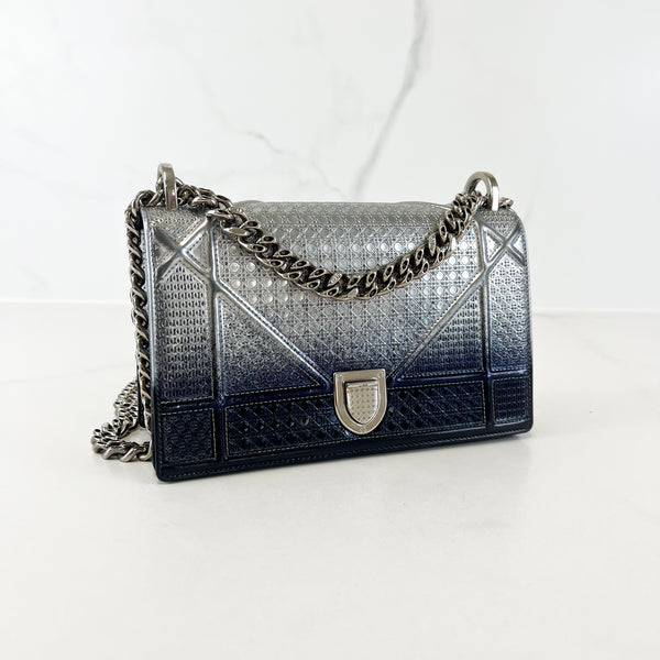 Christian Dior Metallic Ombre Silver/Blue Small Diorama Shoulder Bag