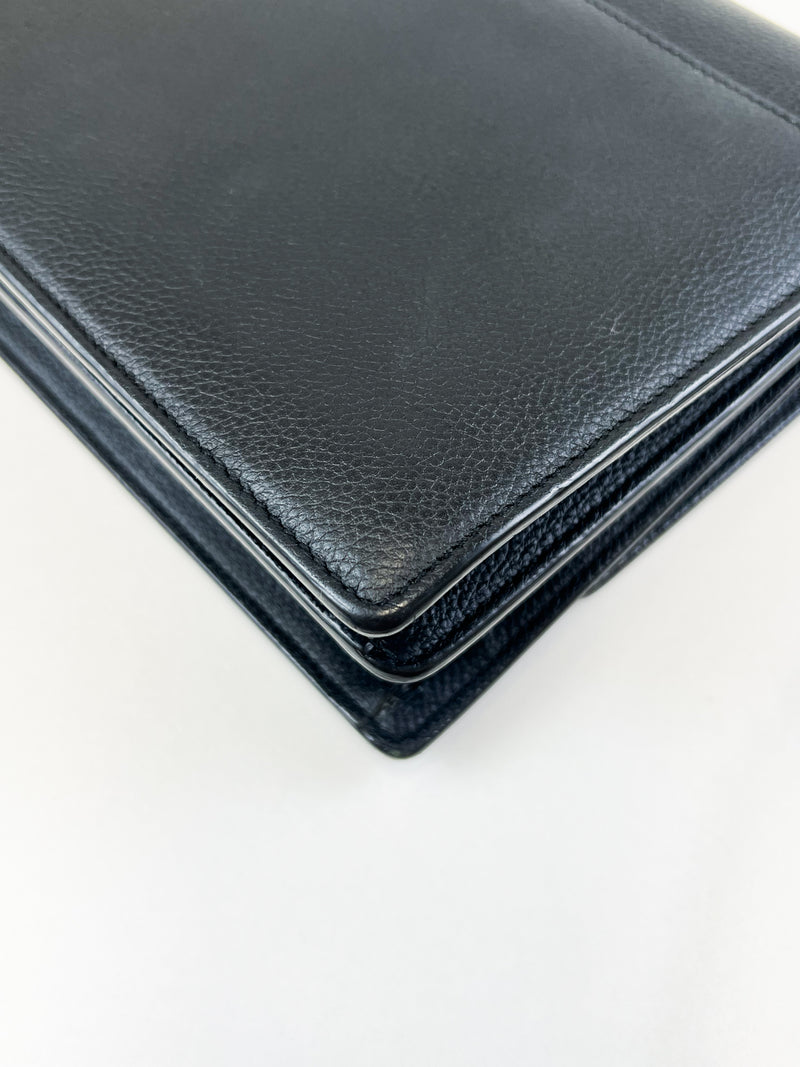 Saint Laurent Black Sunset Grained Shoulder Bag
