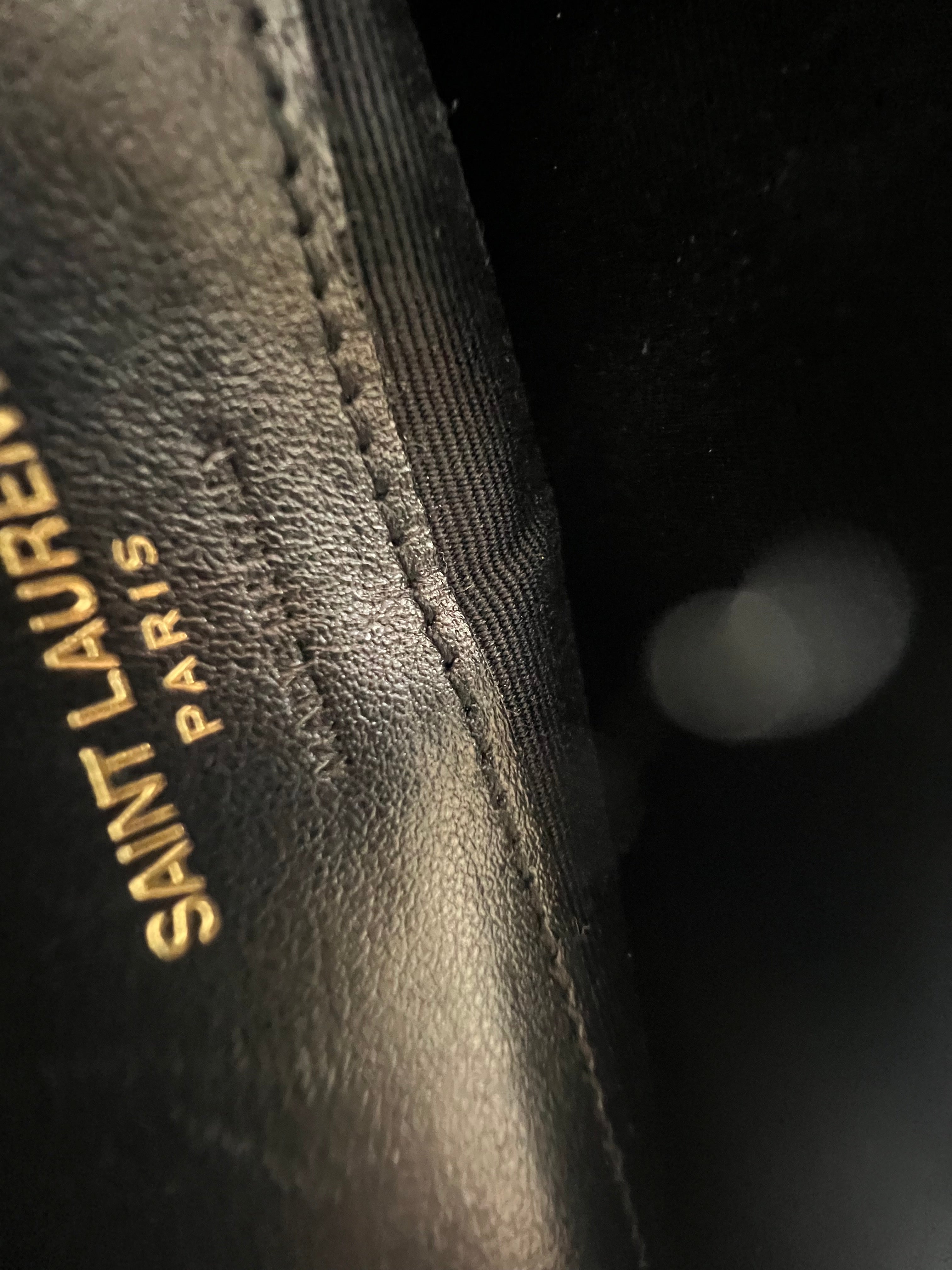 Saint Laurent Cassandre Phone Holder in Croc Leather