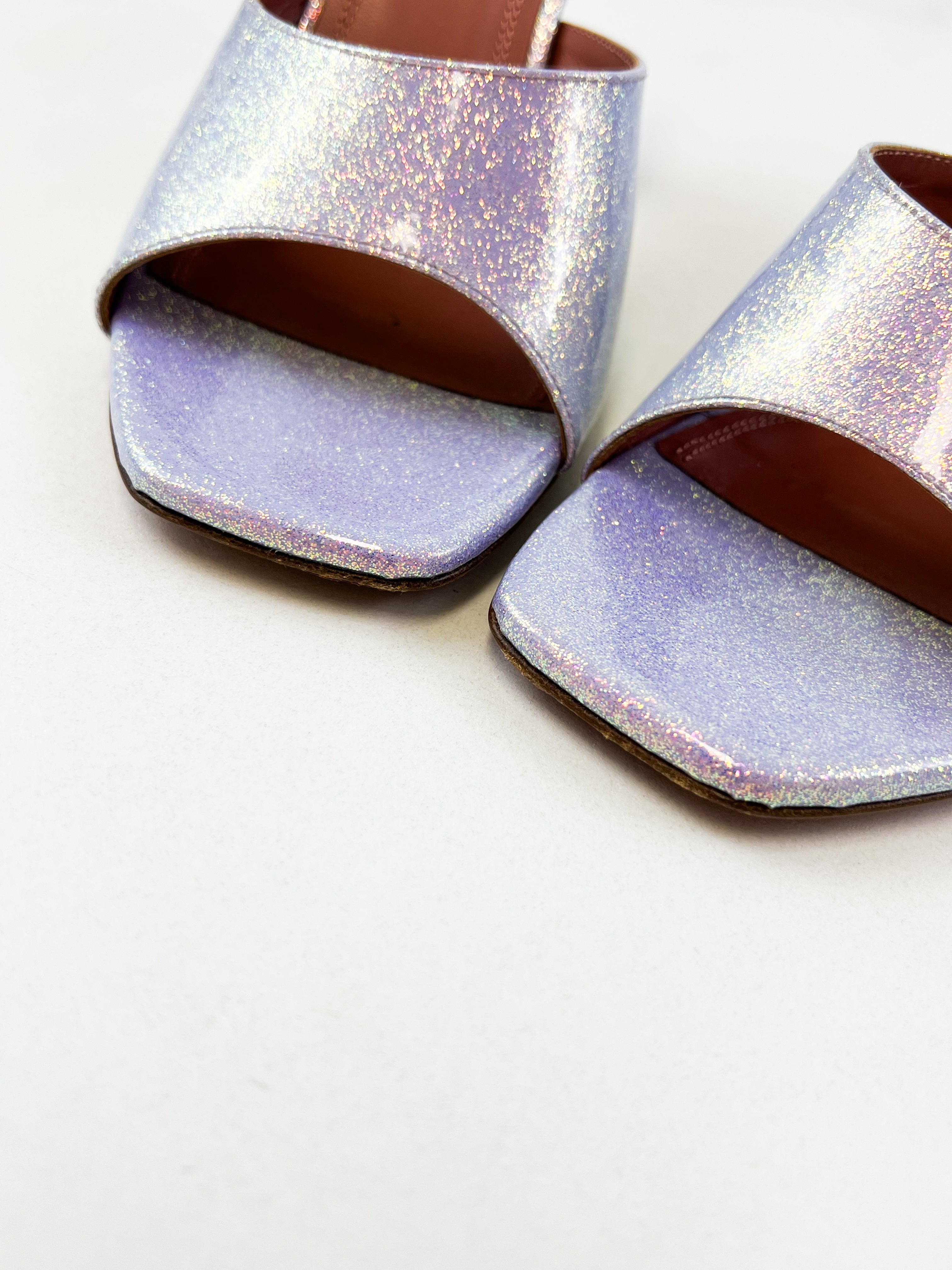 Amina Muaddi Lupita Lilac Sparkly 95mm Size 37