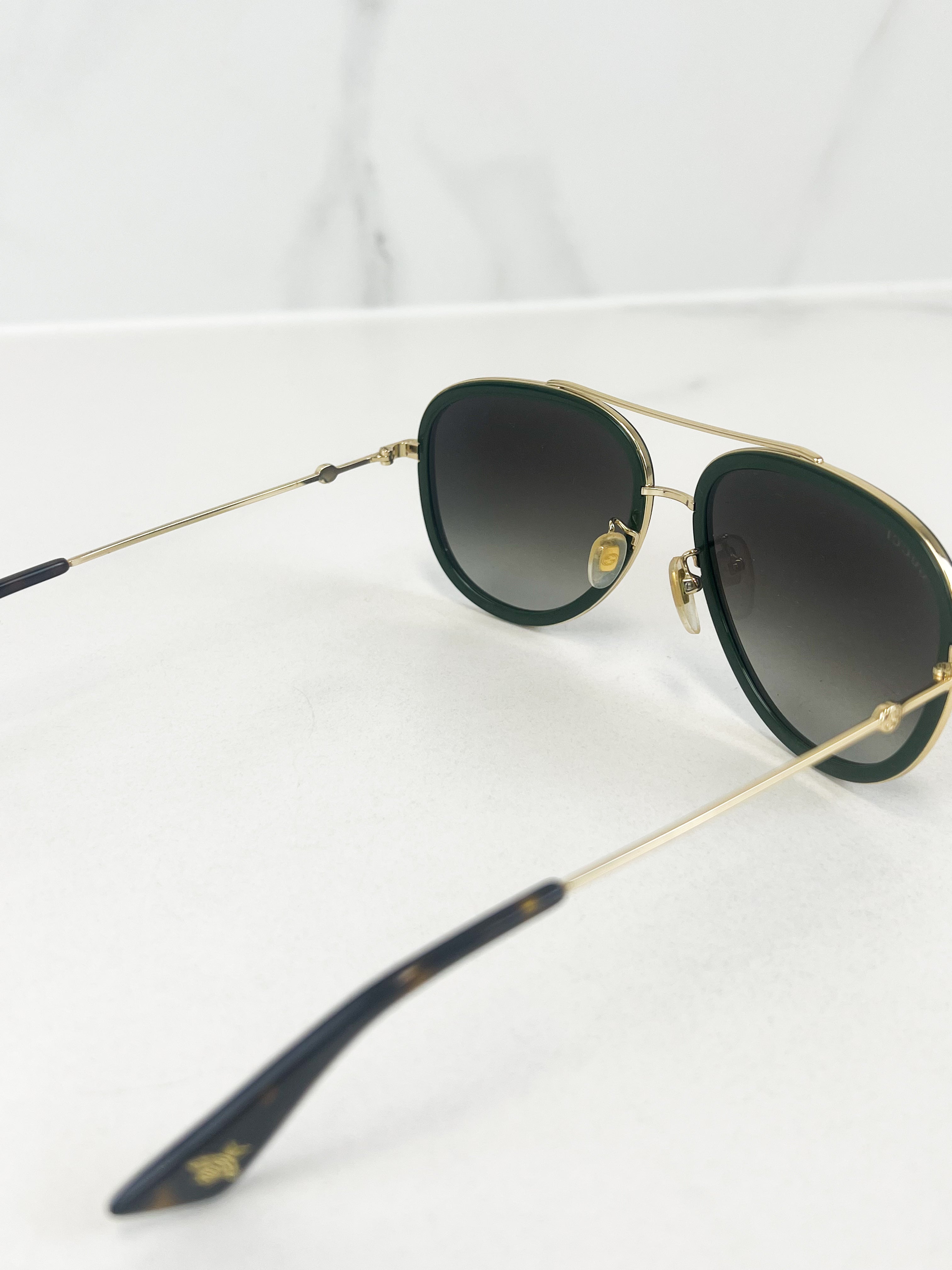 Gucci Web Frame Aviator Metal Sunglasses