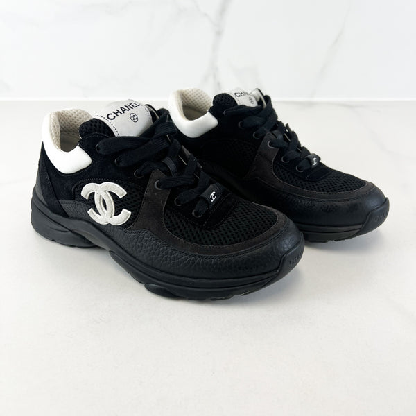 Chanel CC Black & White Sneaker Size 37